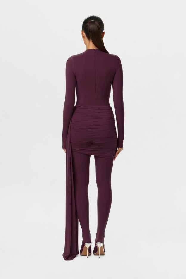 Naked Ruched Drape Mini Skirt