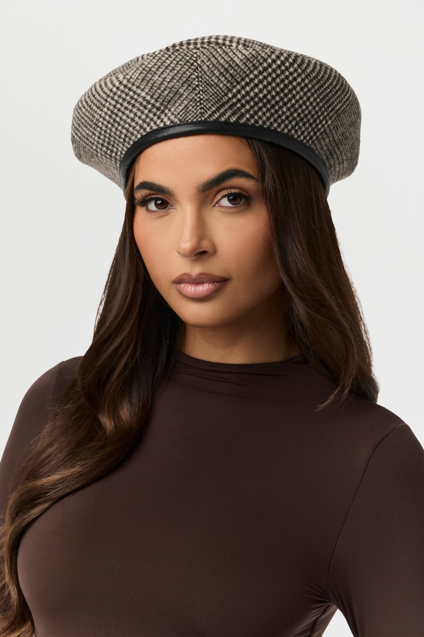 Suiting Plaid Houndstooth Beret