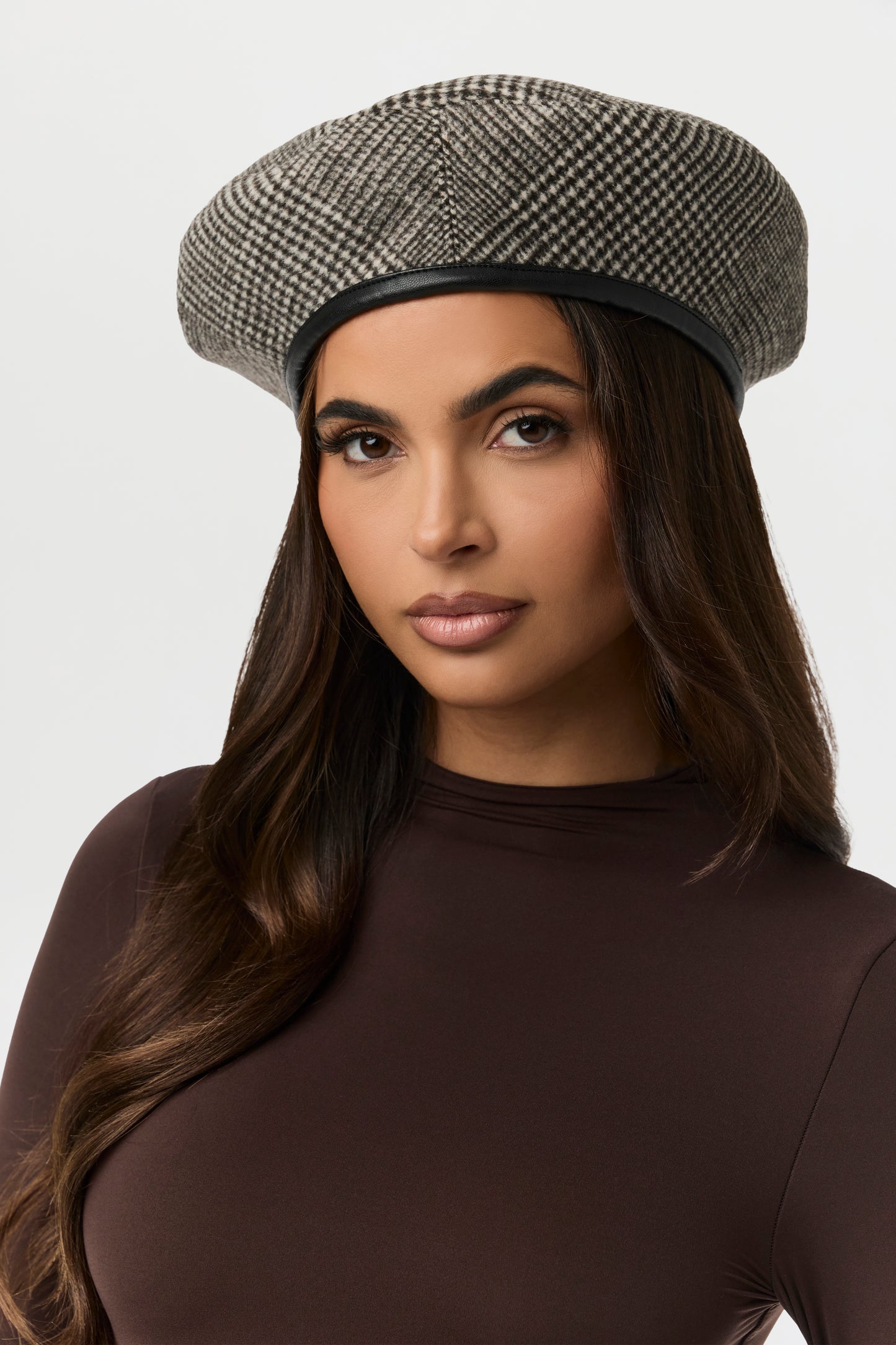 Suiting Plaid Houndstooth Beret