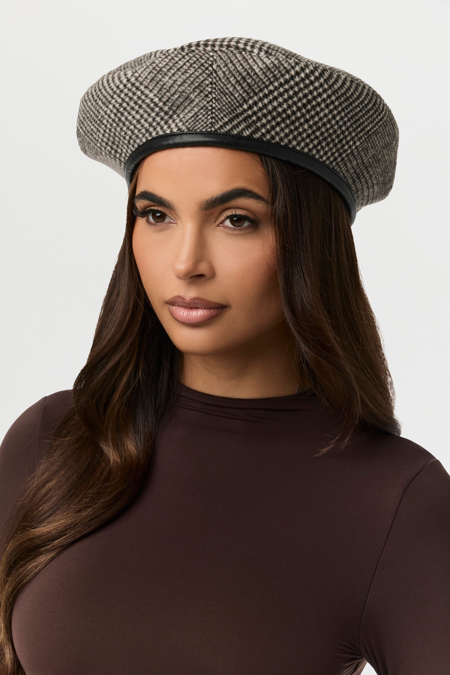 Suiting Plaid Houndstooth Beret