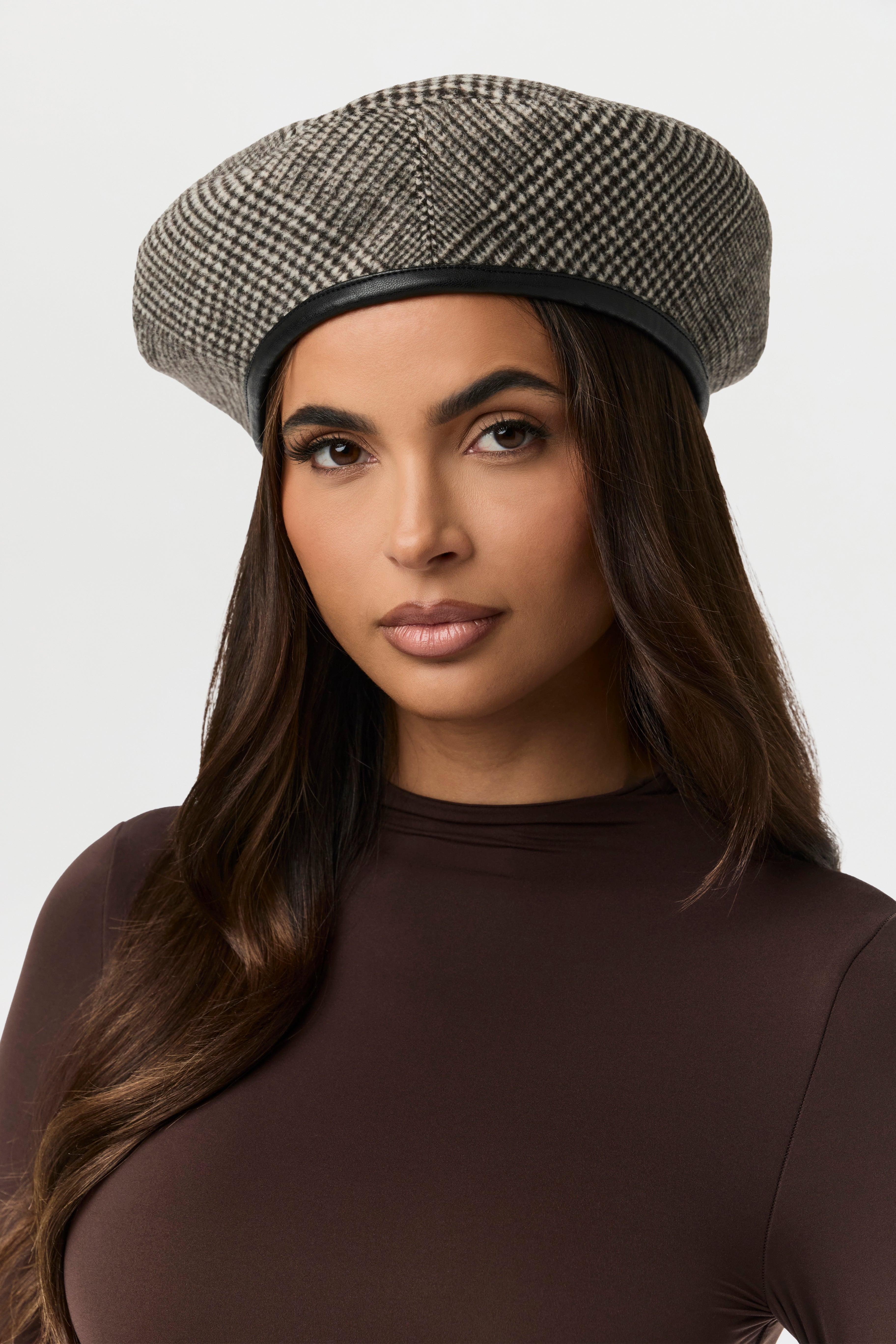 Suiting Plaid Houndstooth Beret