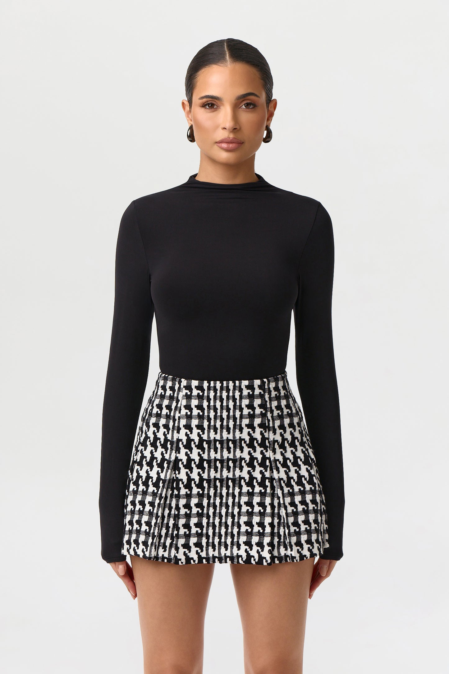 Jacquard Houndstooth Mini Skirt