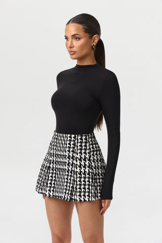 Jacquard Houndstooth Mini Skirt
