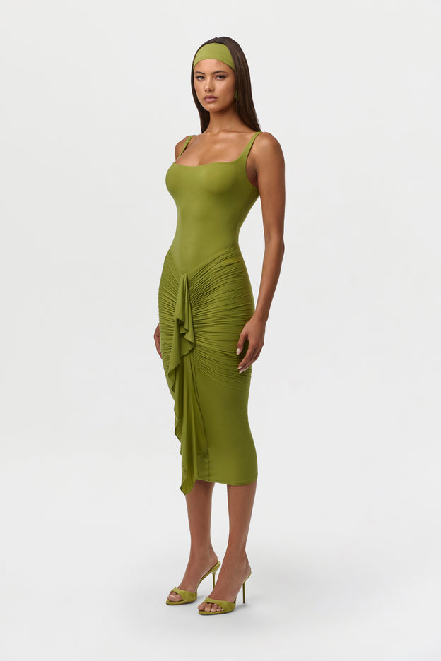 Naked Drape Midi Skirt