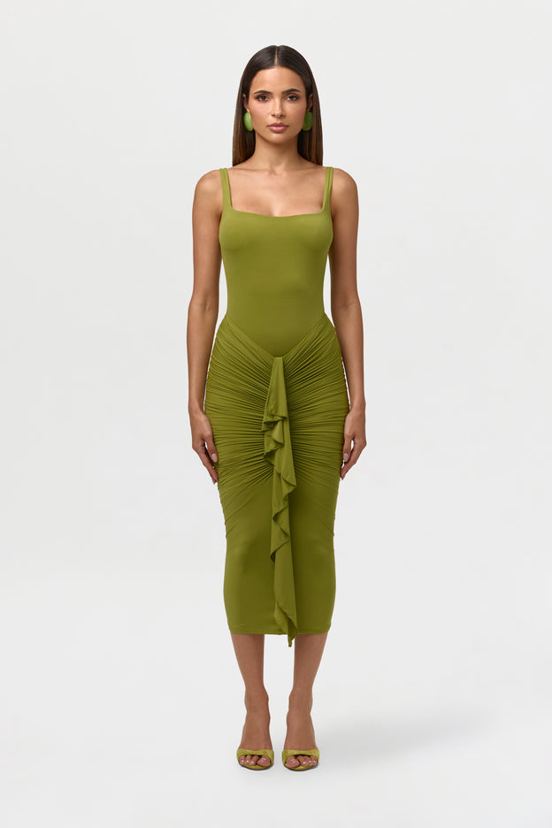 Naked Drape Midi Skirt