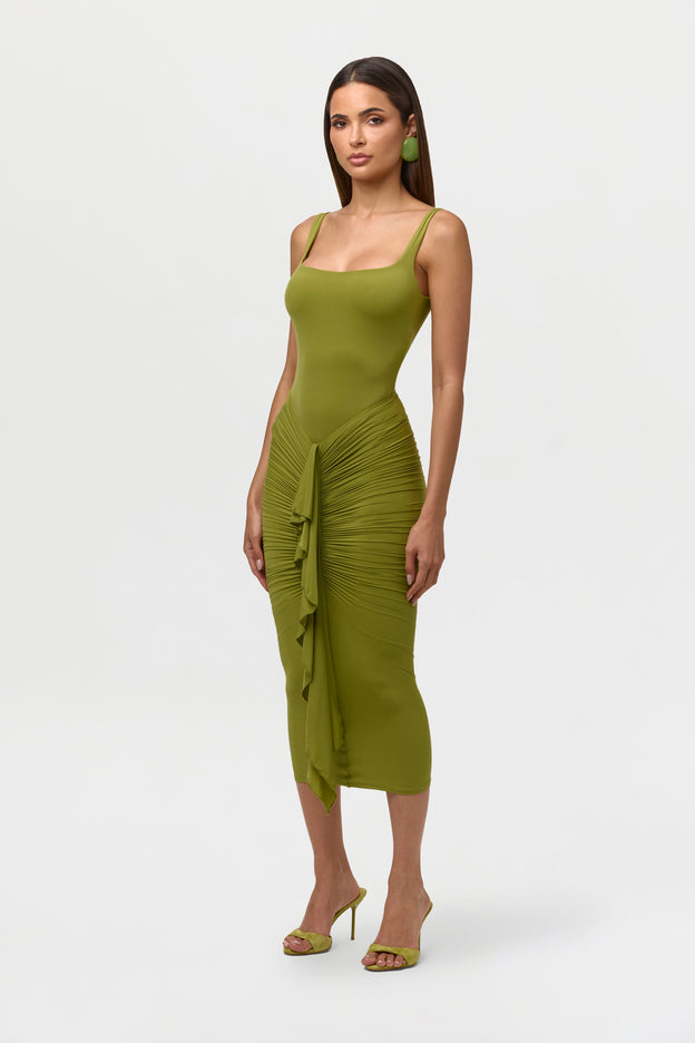 Naked Drape Midi Skirt