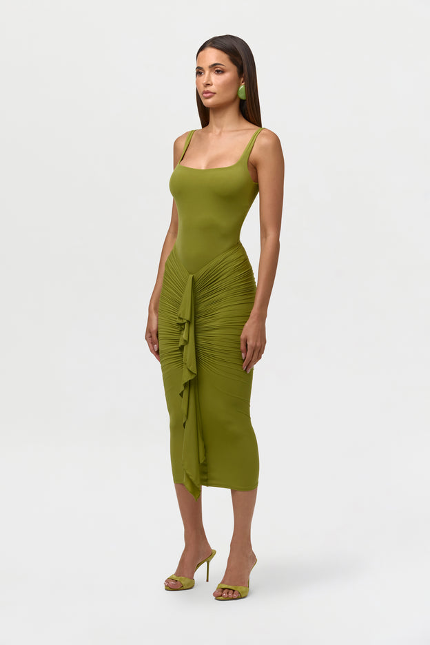 Naked Drape Midi Skirt