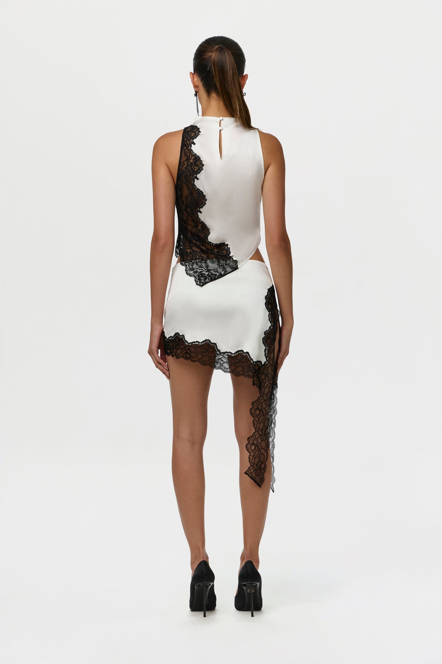Silk Lace Mini Skirt