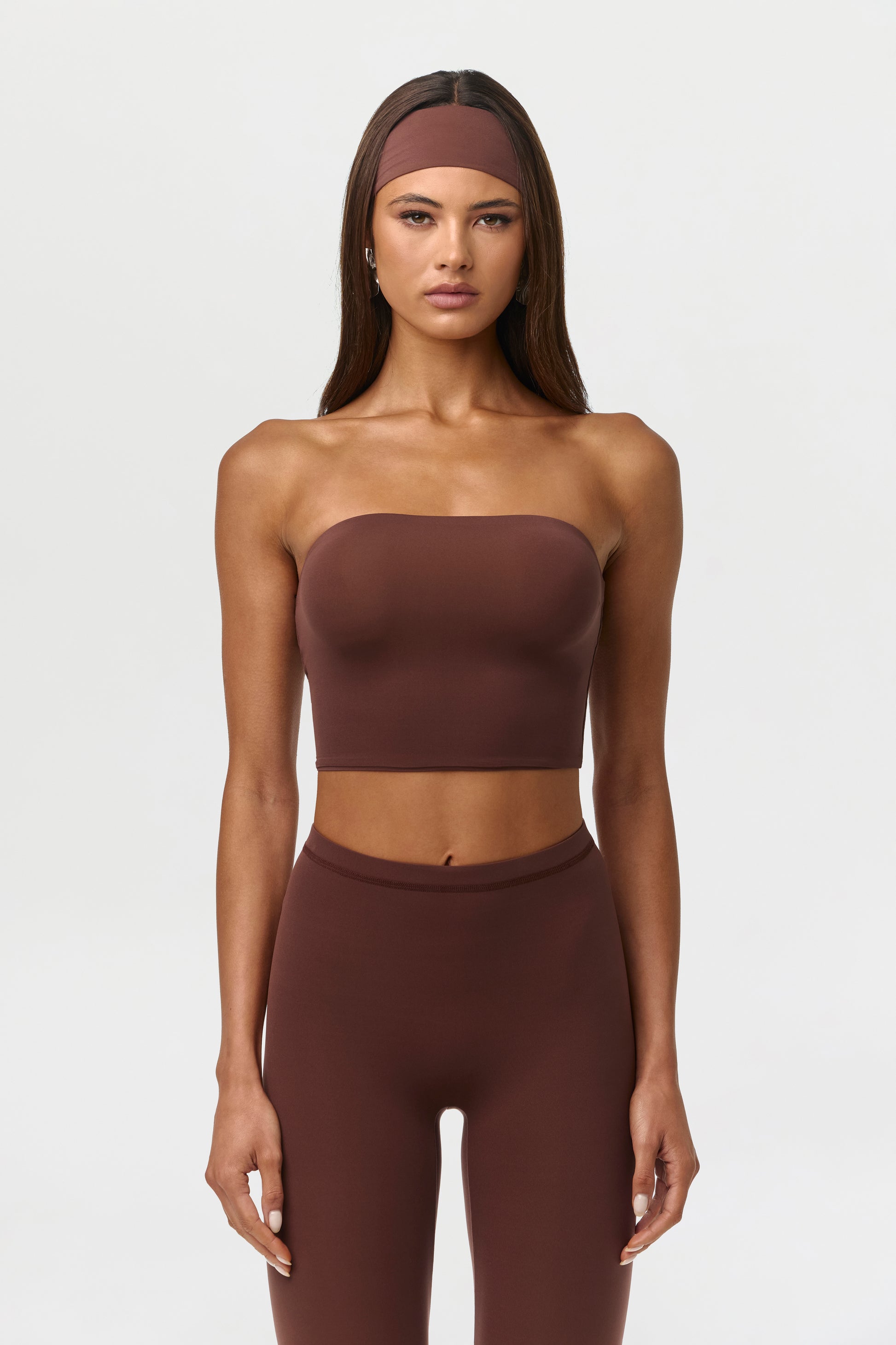 Chocolate Naked Tube Crop Top