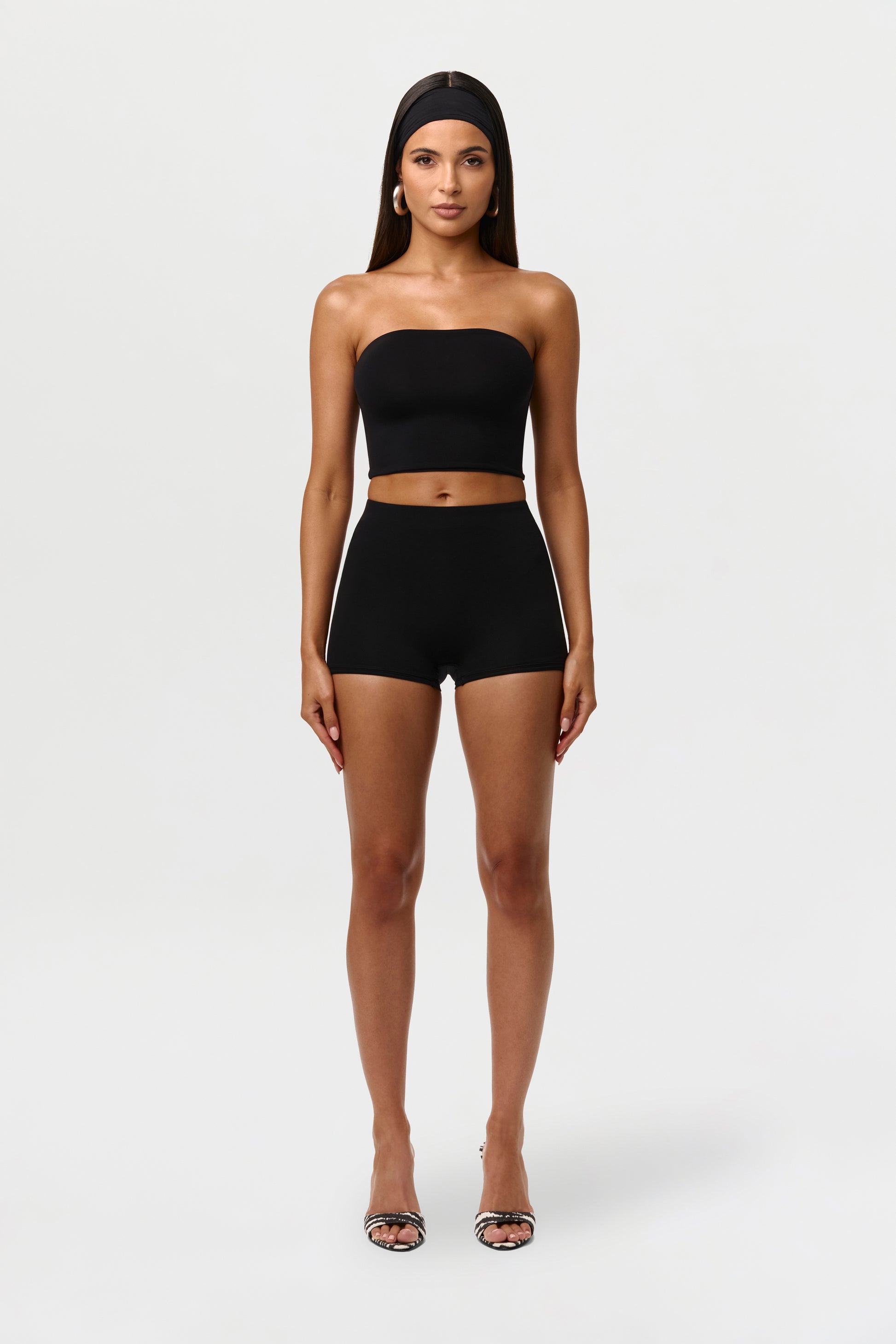 Black Naked Tube Crop Top