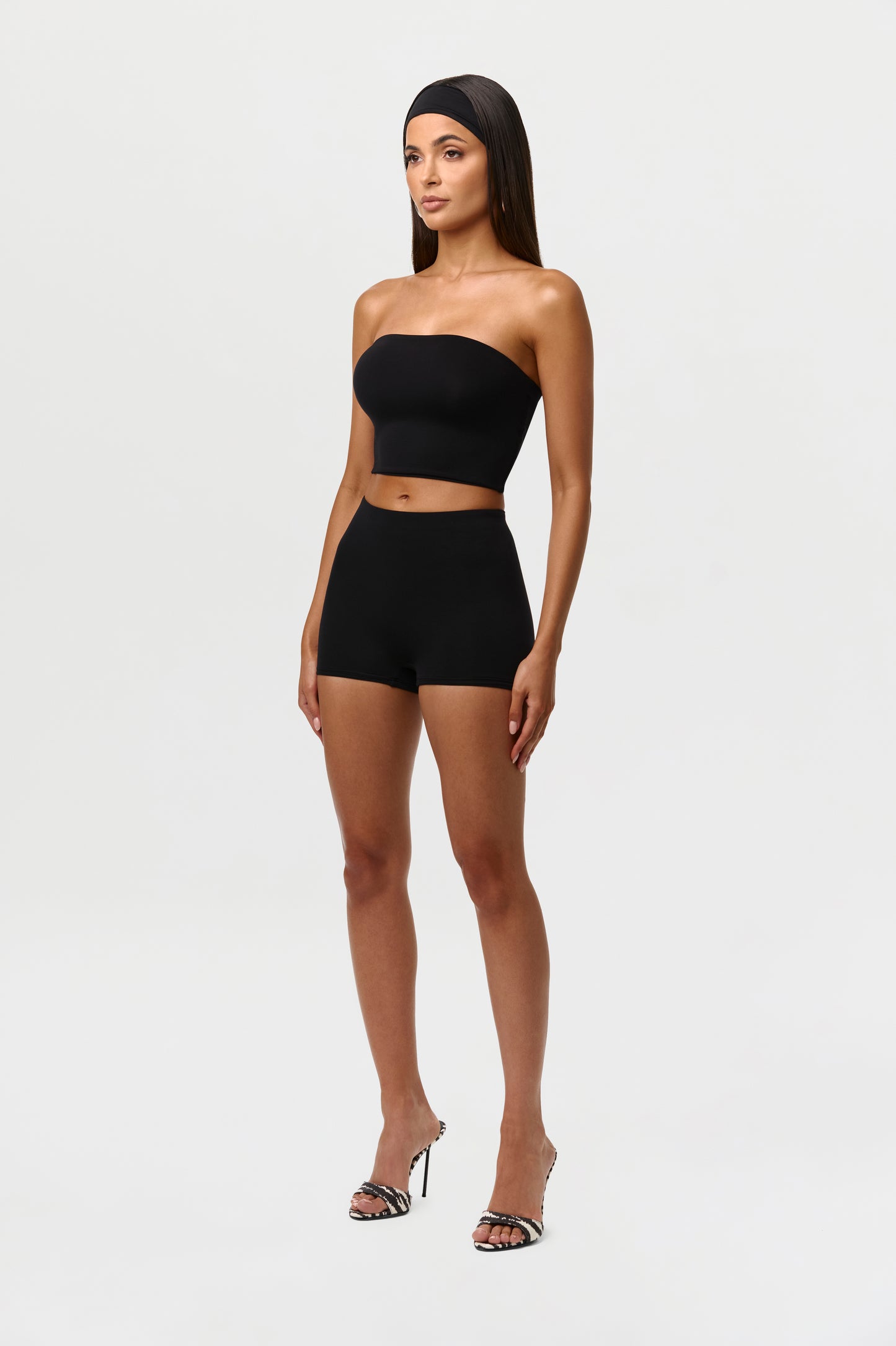 Black Naked Tube Crop Top