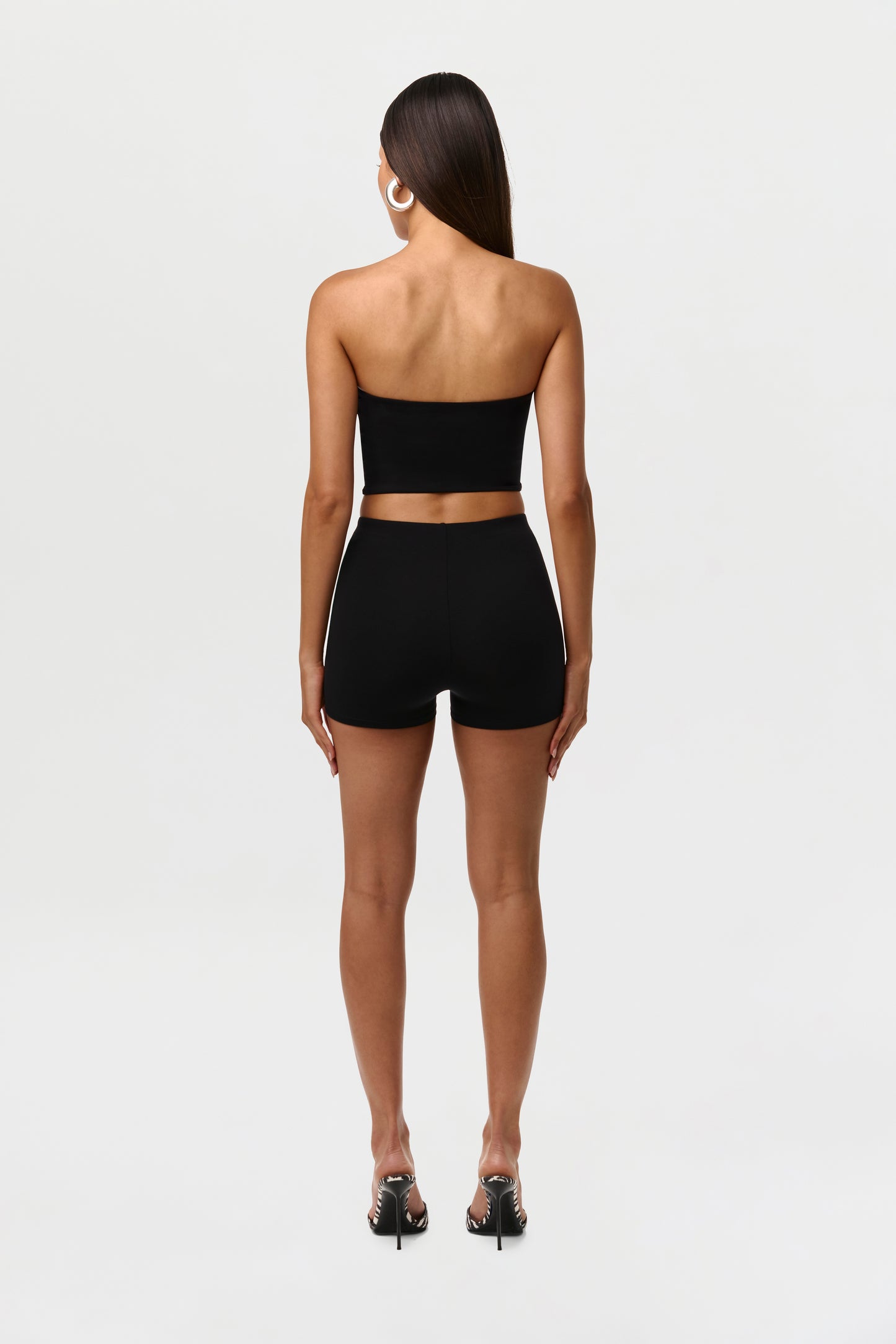 Black Naked Tube Crop Top