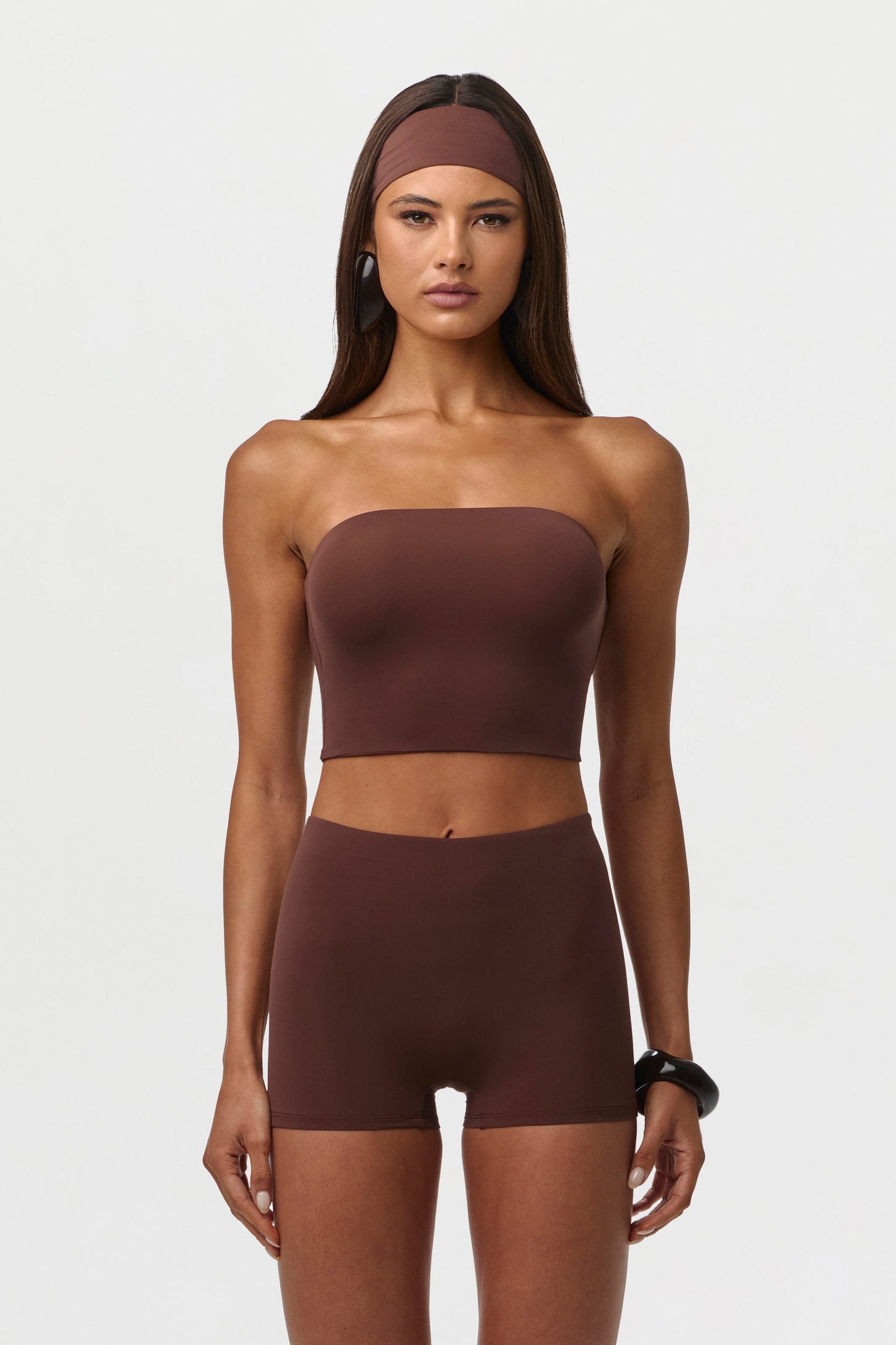 Chocolate Naked Tube Crop Top