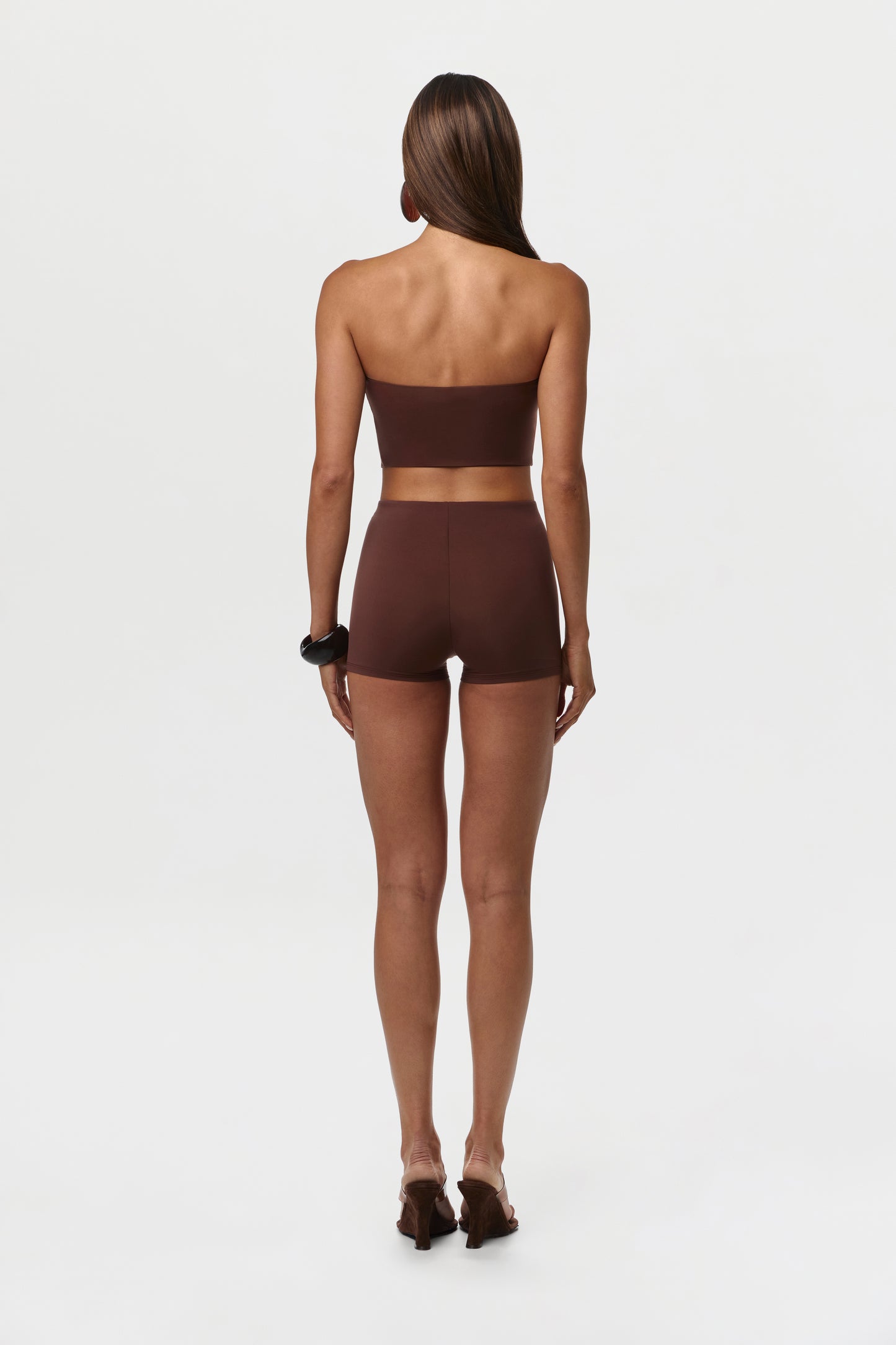Chocolate Naked Tube Crop Top