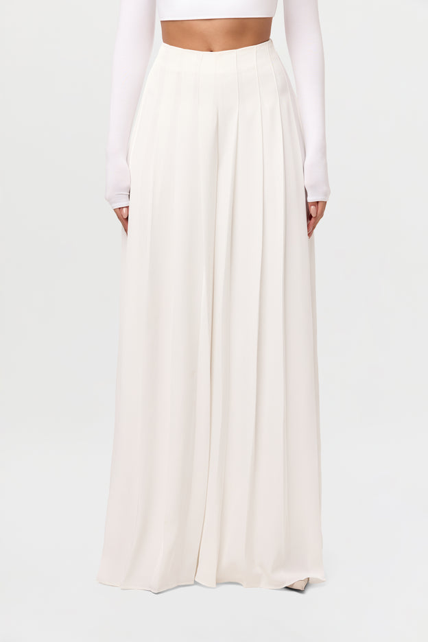 Pleated Wide Leg Pant