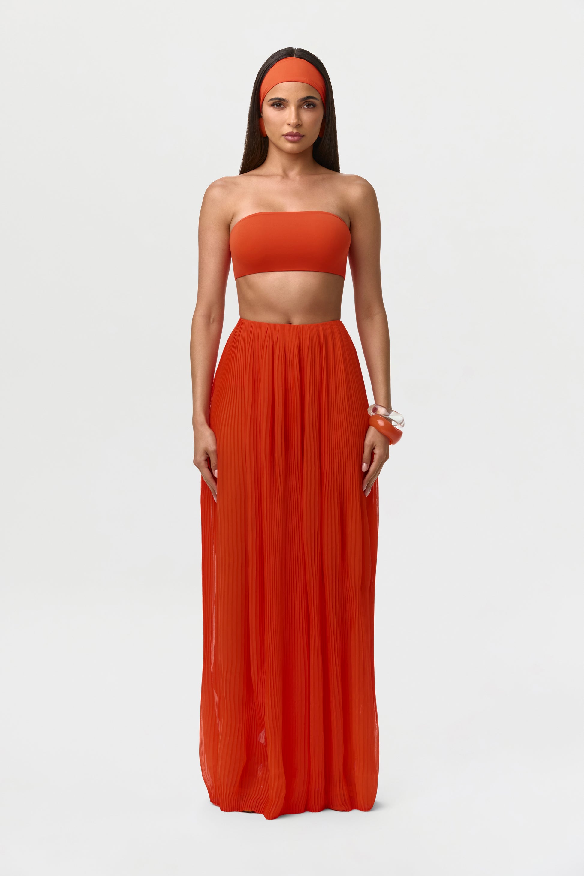 sachin and babi light blue dress Chiffon Pleated Wide Leg Pants