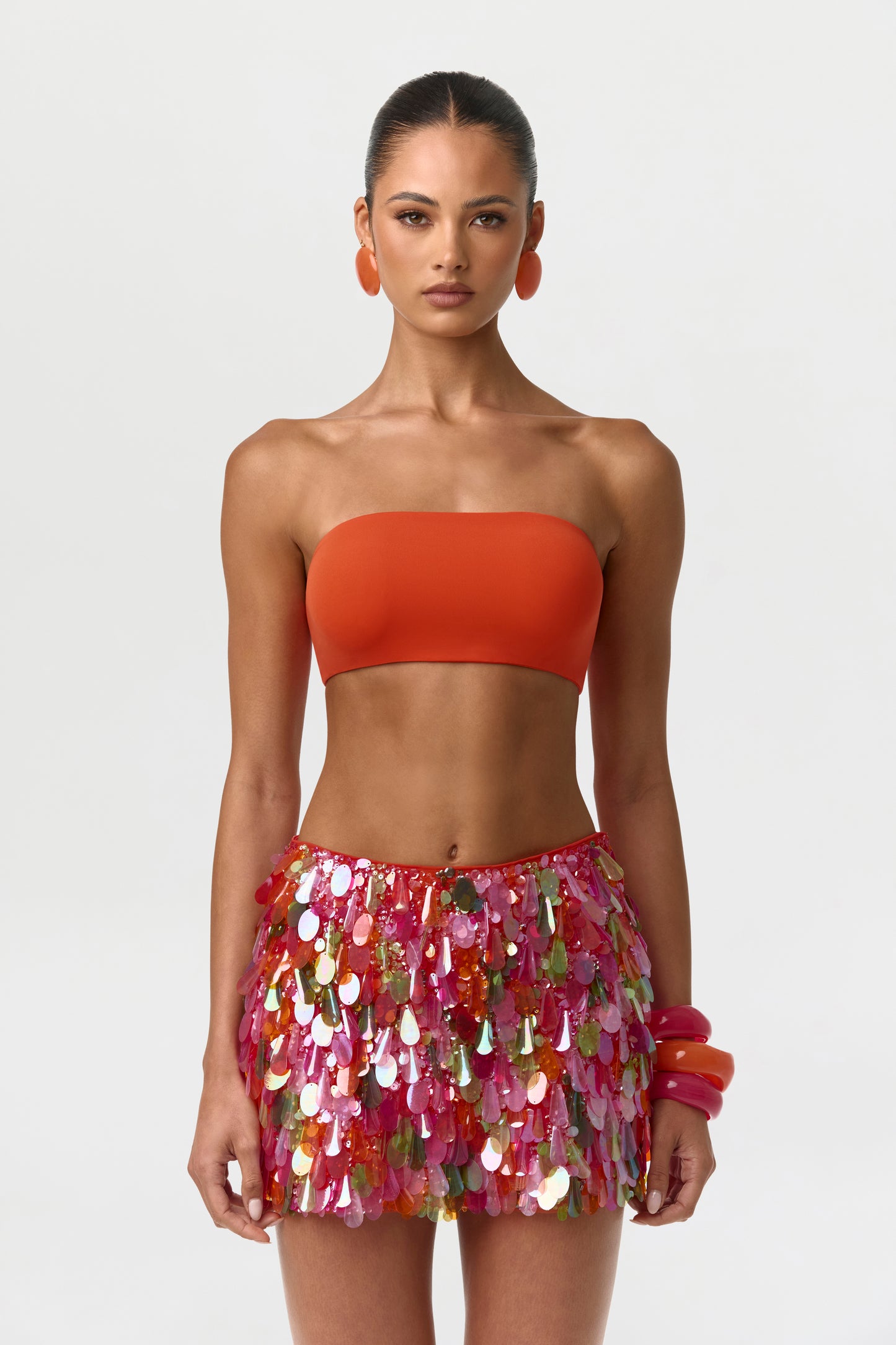Tangerine Naked Bandeau Top