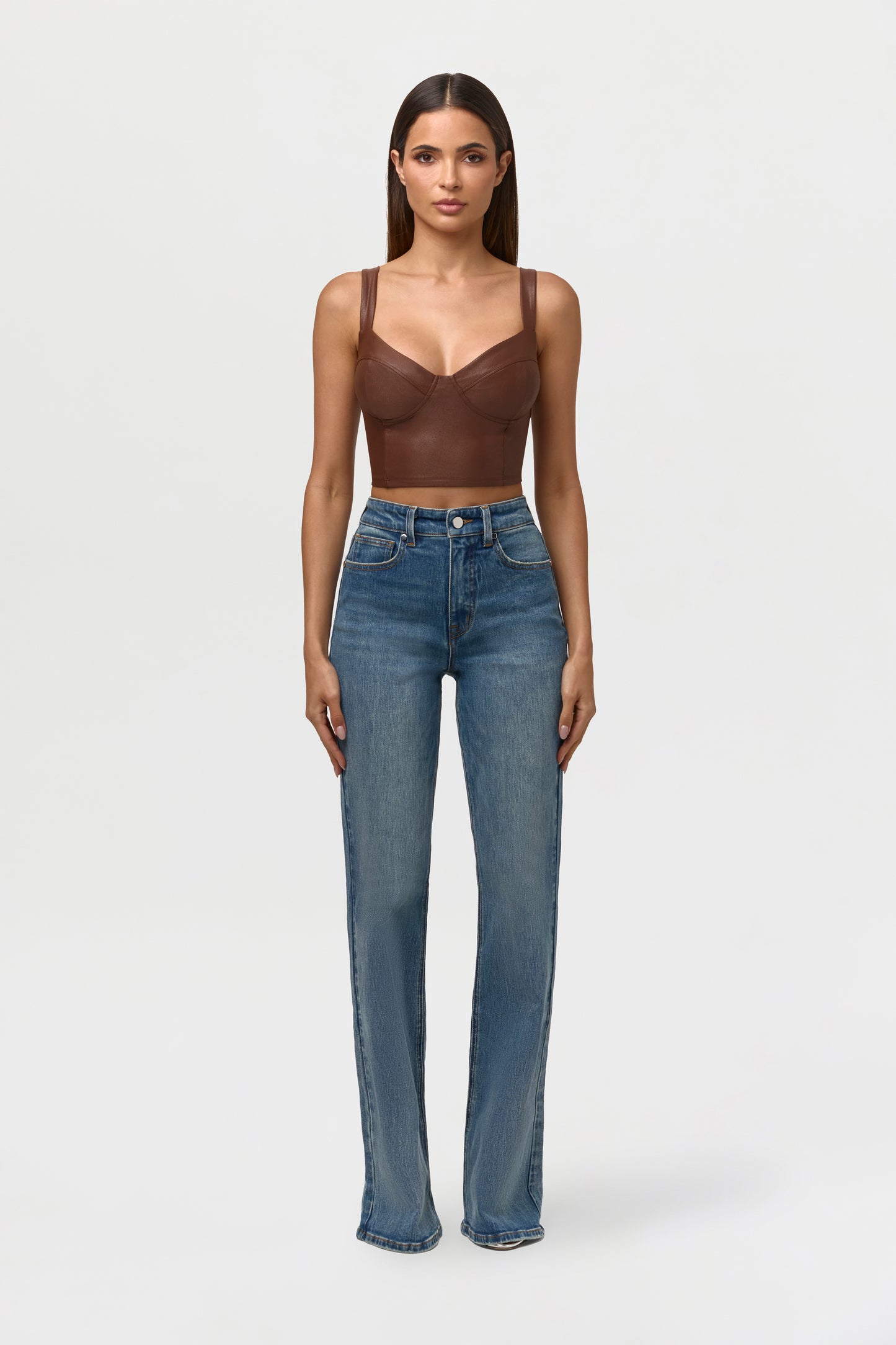 Vegan Leather Tank Crop Top