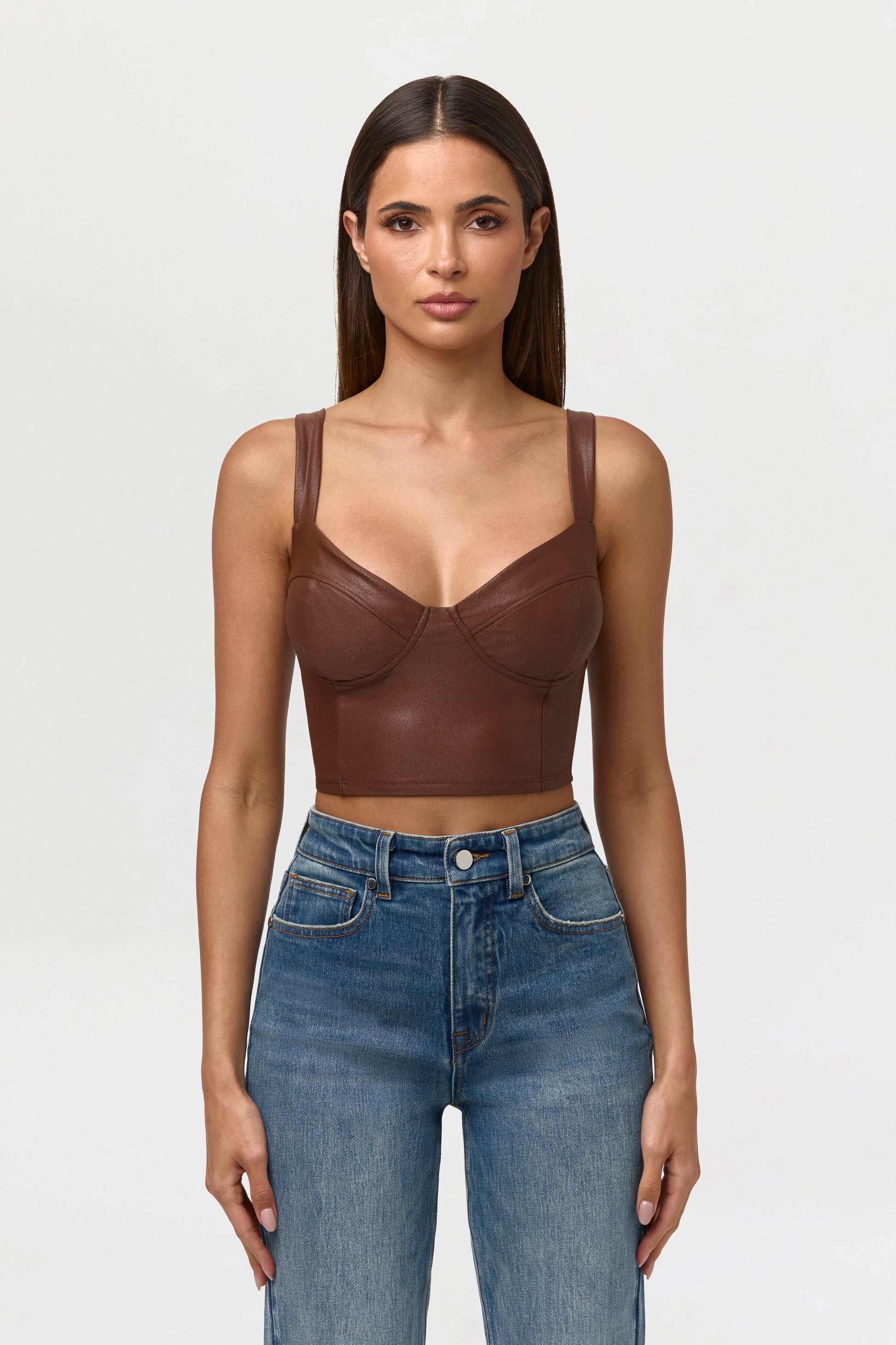 Vegan Leather Tank Crop Top