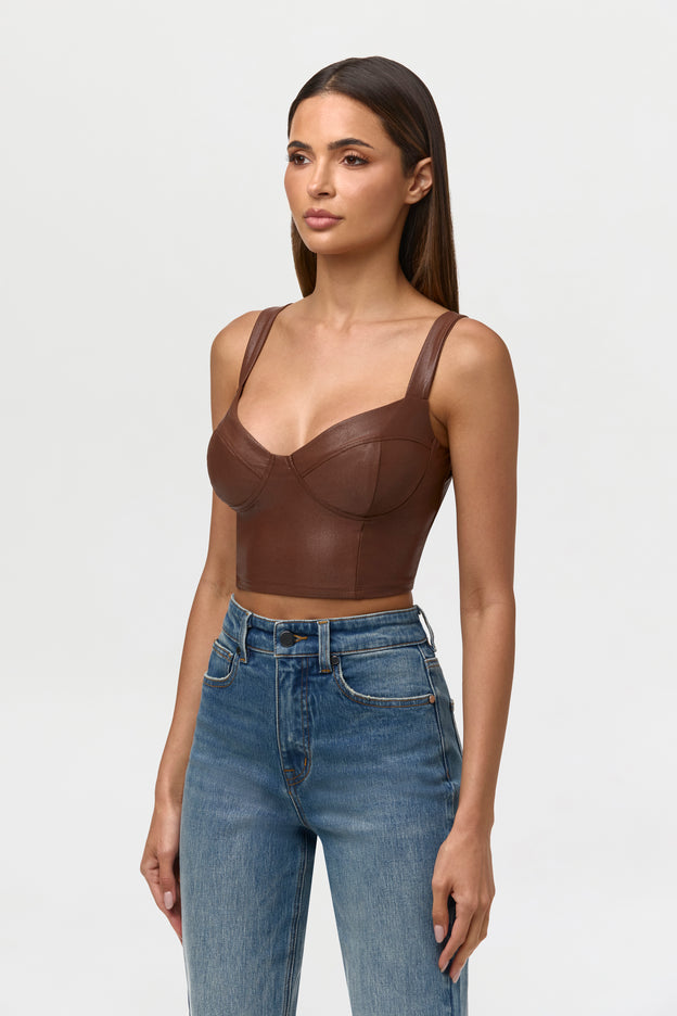 Vegan Leather Tank Crop Top