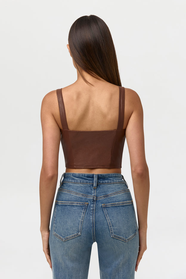 Vegan Leather Tank Crop Top