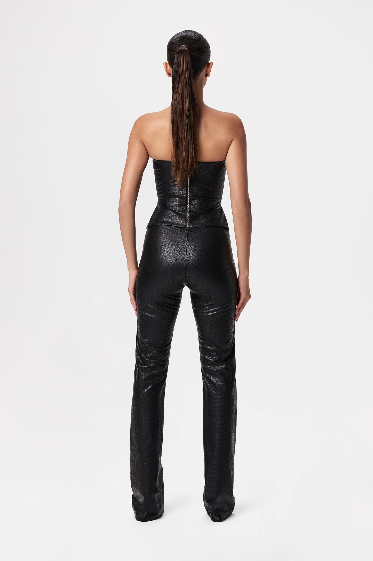 Croc Vegan Leather Bootcut Pants