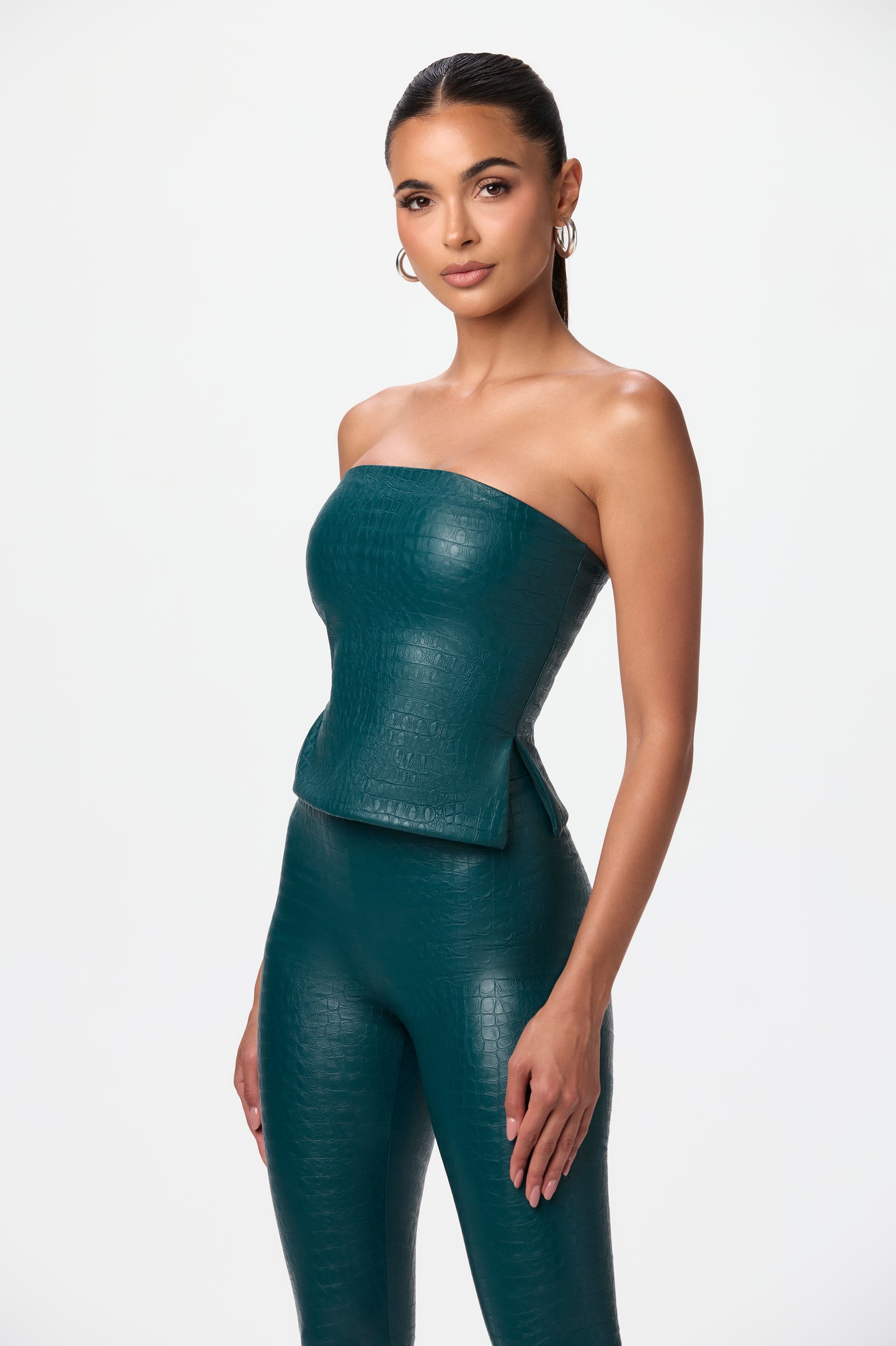 Vegan Leather Croc Tube Top