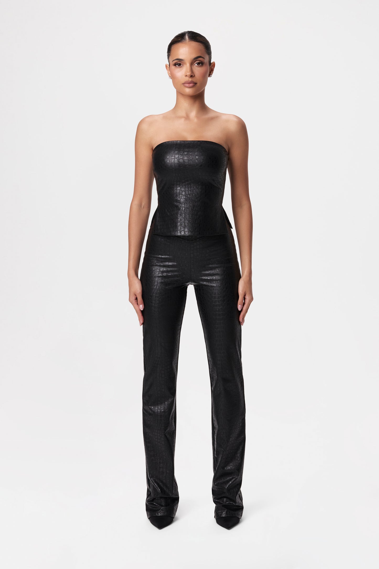 Croc Vegan Leather Bootcut Pants