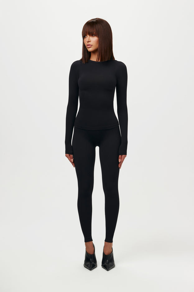 Sculpt Seamless Crewneck Ribbed Top