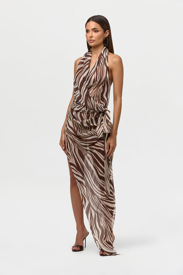 Chiffon Wrap Halter Top