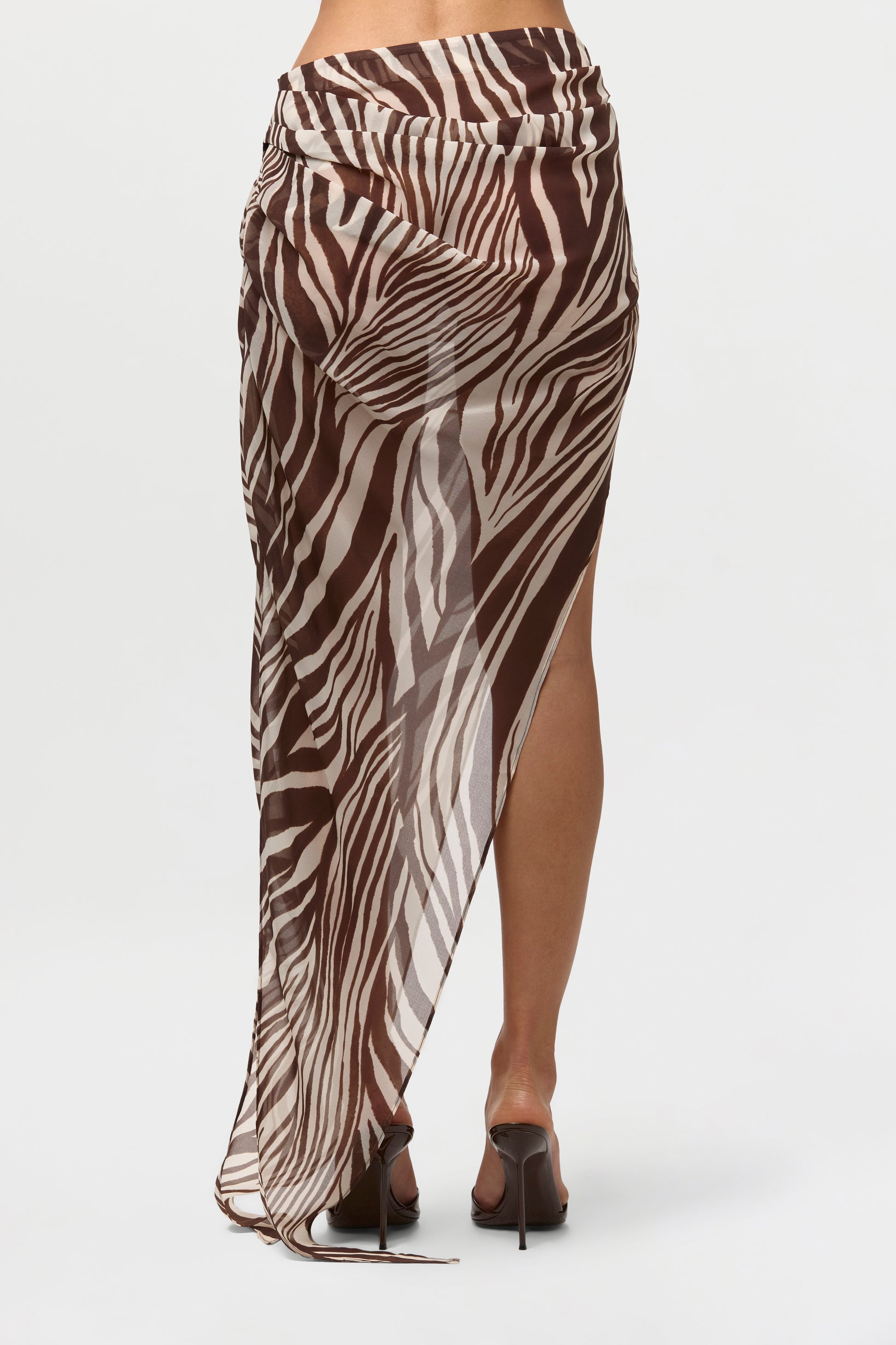 Chiffon Print Asymmetrical Skirt