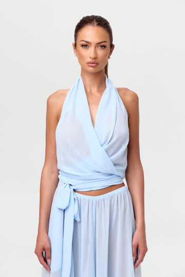 Chiffon Wrap Halter Top