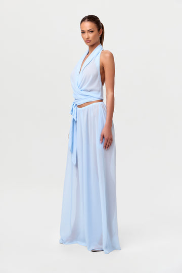 Chiffon Wrap Halter Top