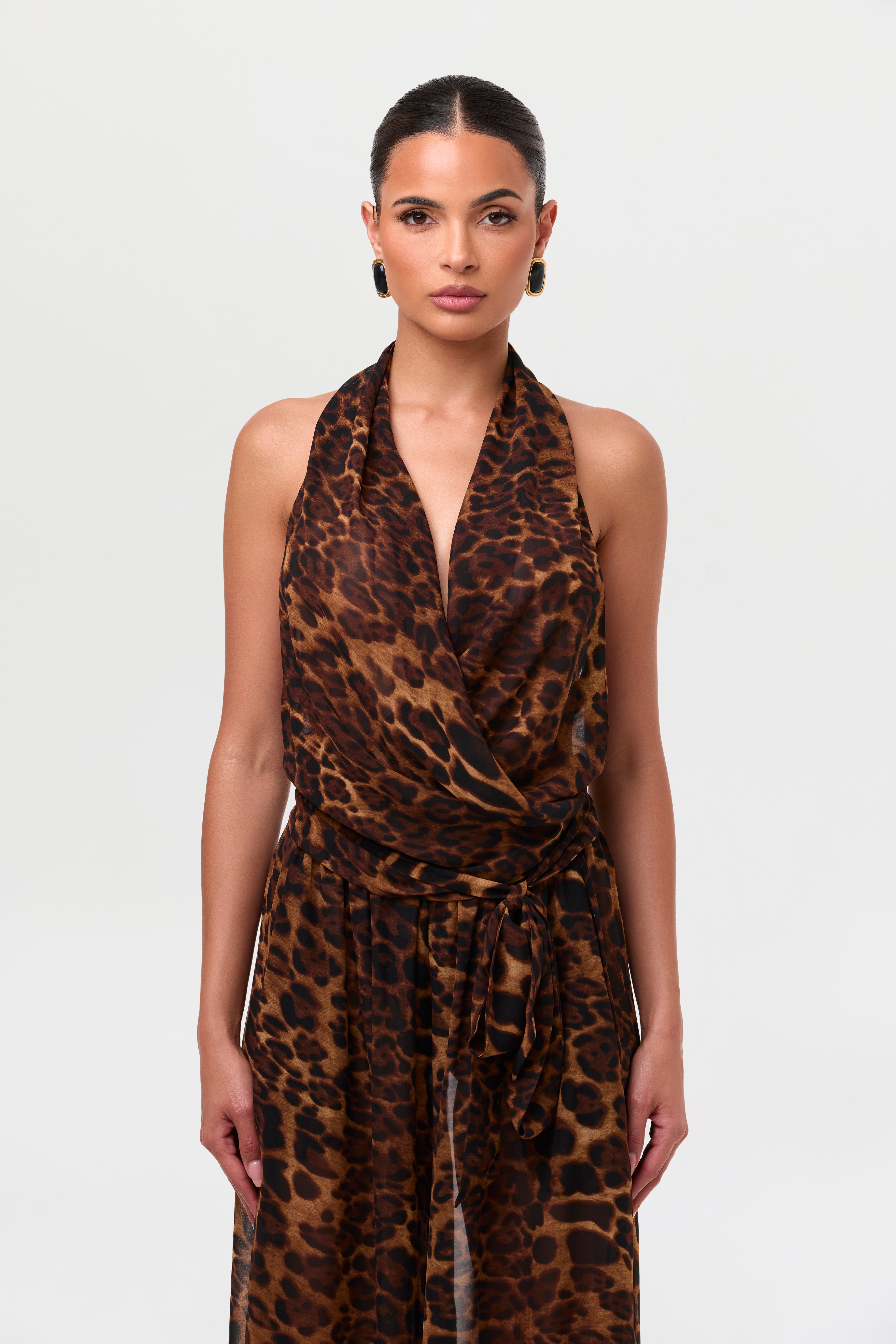 Chiffon Wrap Halter Top
