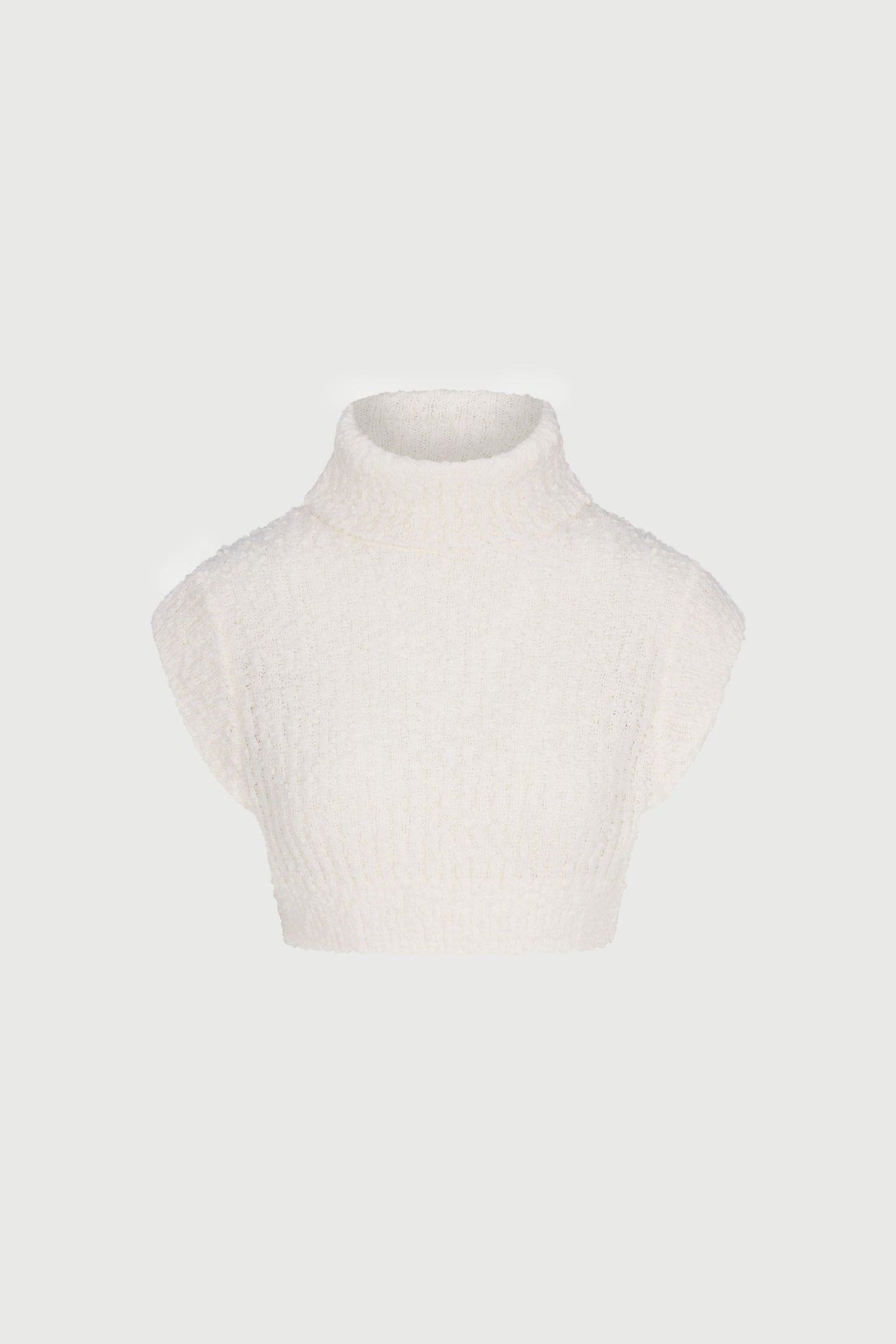 Bouclé Knit Sleeveless Cropped Sweater