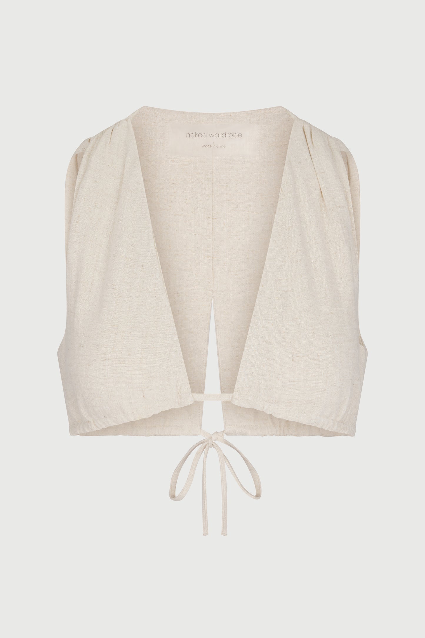 Linen Triangle Tie Crop Top