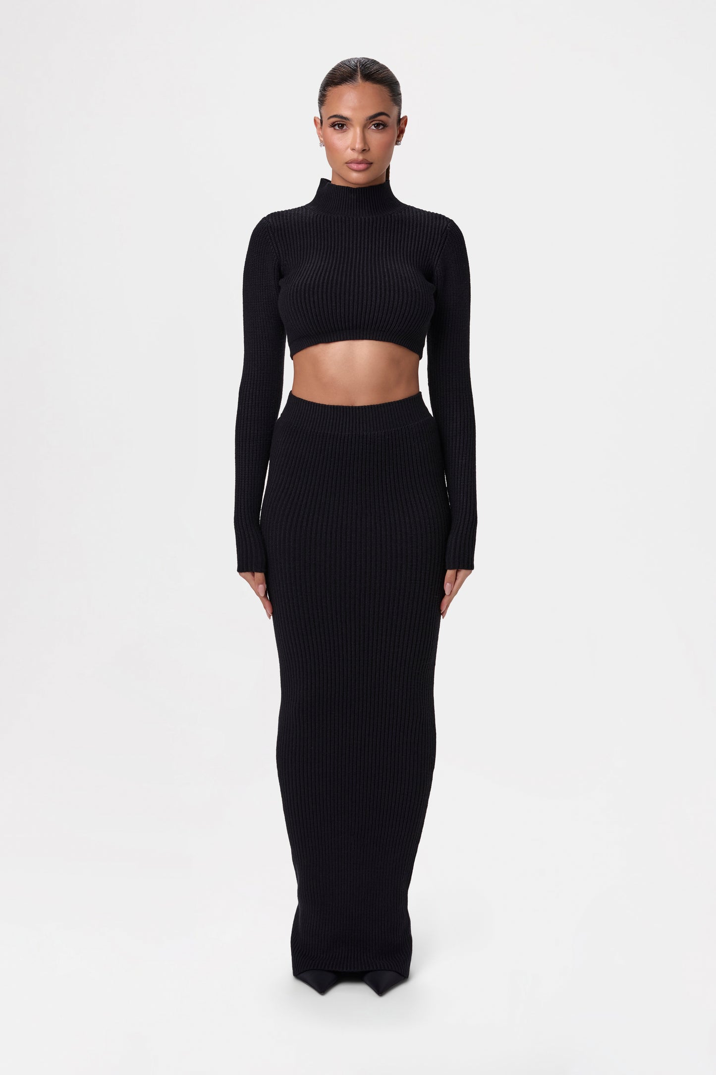 Ribbed Turtleneck Crop Top