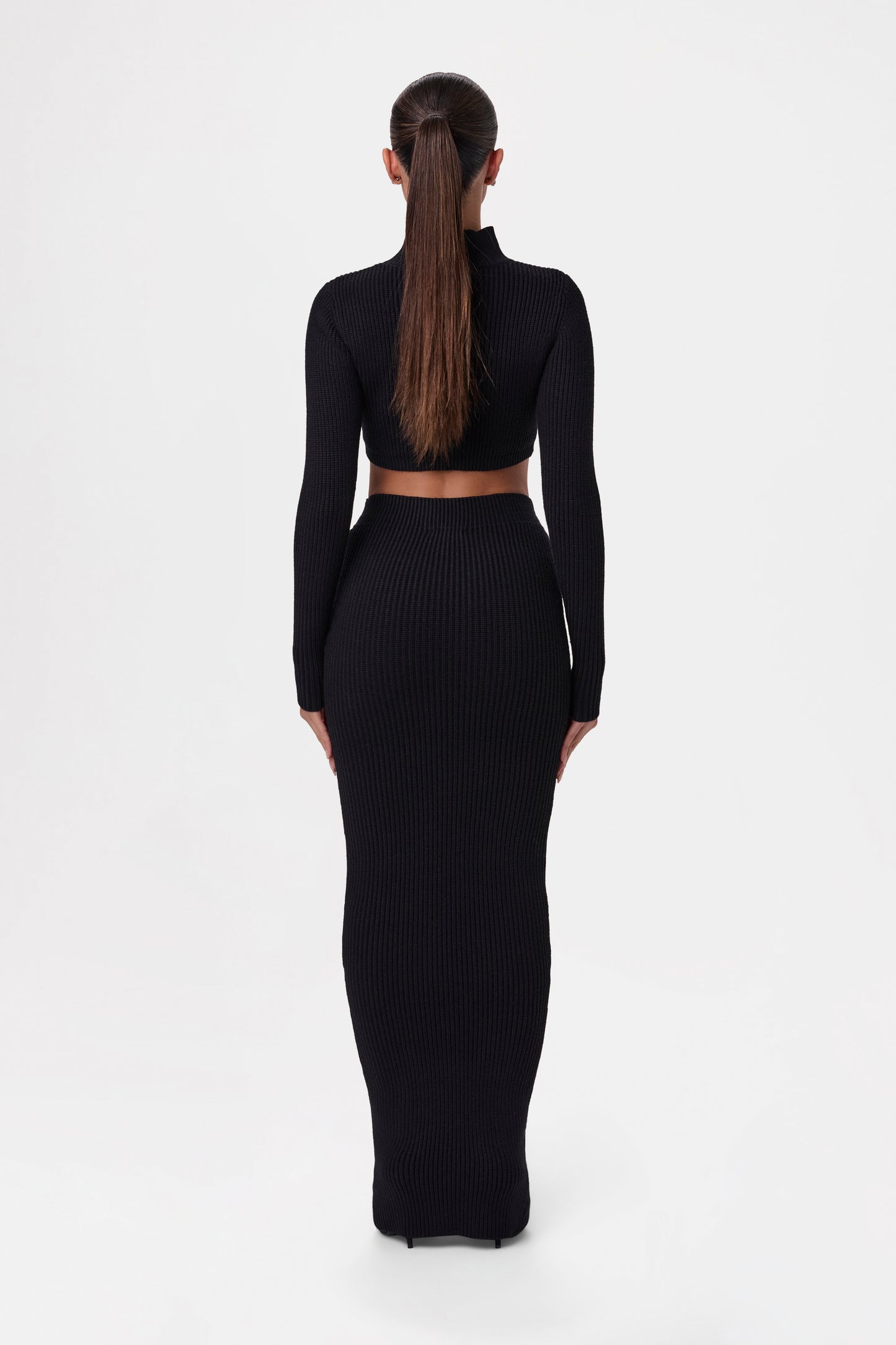 Ribbed Turtleneck Crop Top