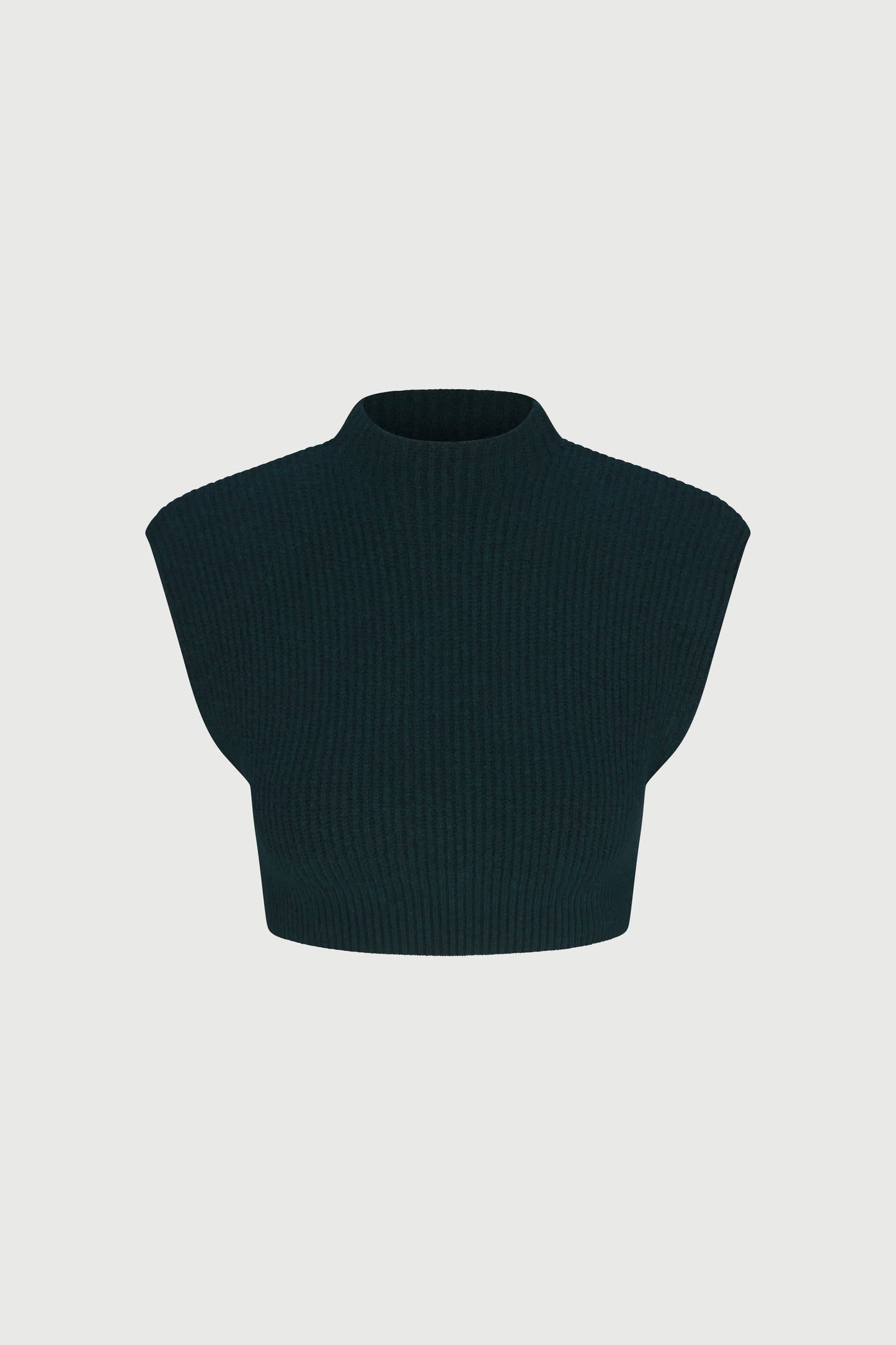 Knit Sweater Power Shoulder Crop Top