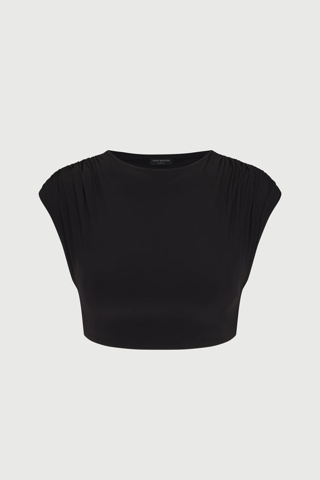 Hourglass Power Shoulder Crop Top