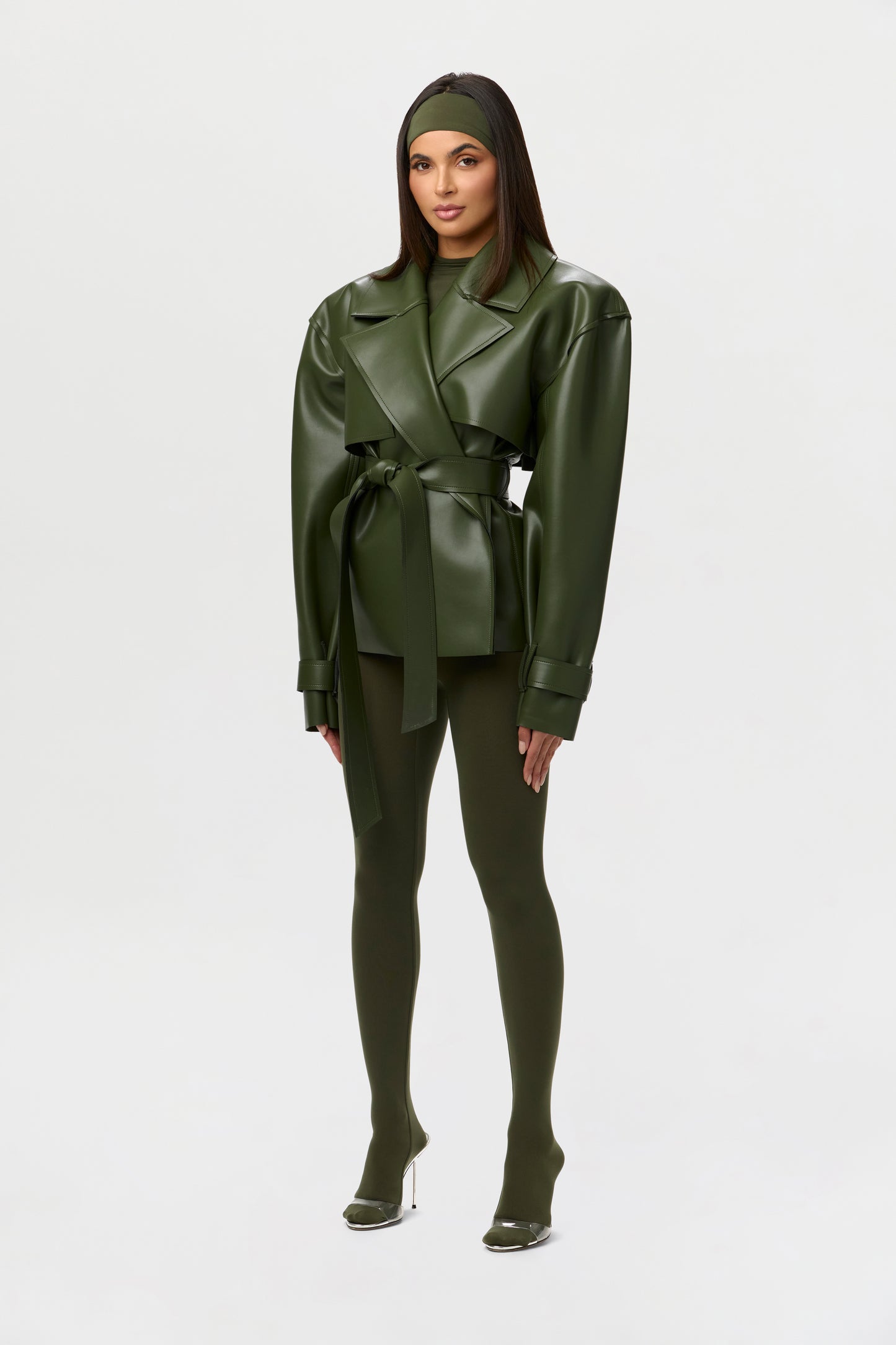 Vegan Leather Trench Jacket