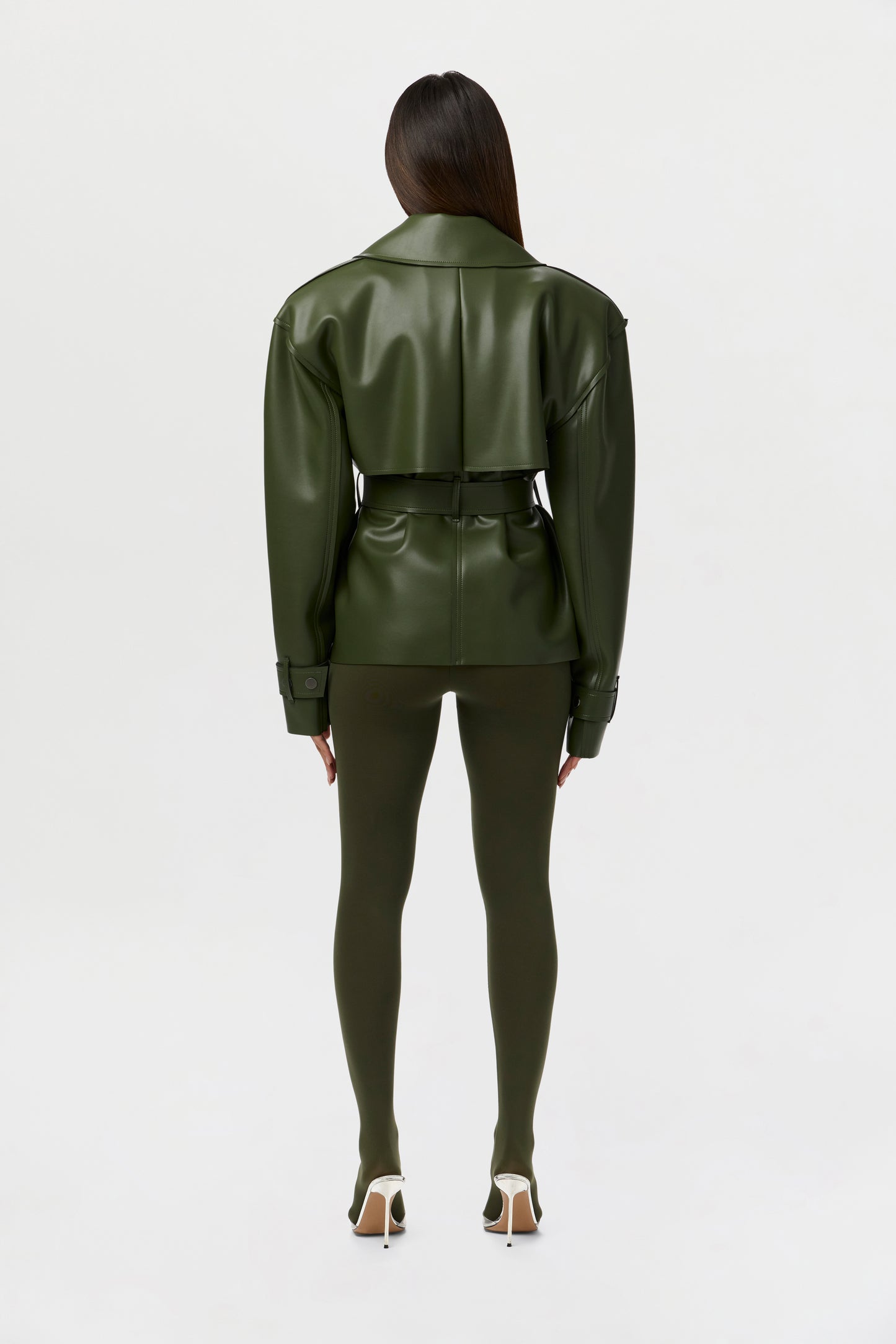 Vegan Leather Trench Jacket