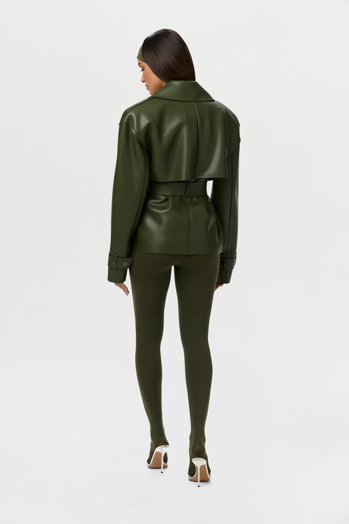 Vegan Leather Trench Jacket