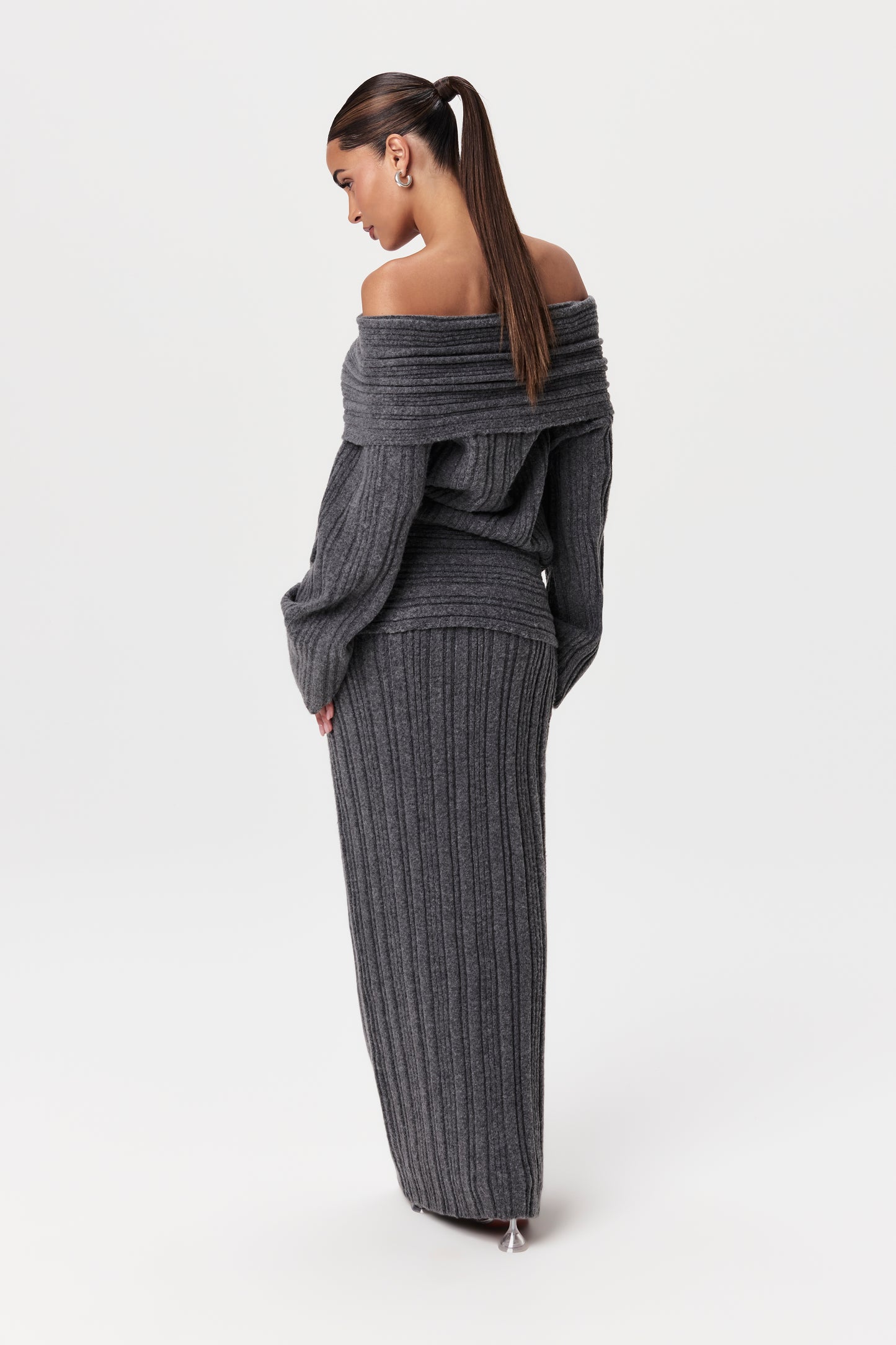 Off-Shoulder Ribbed Sweater