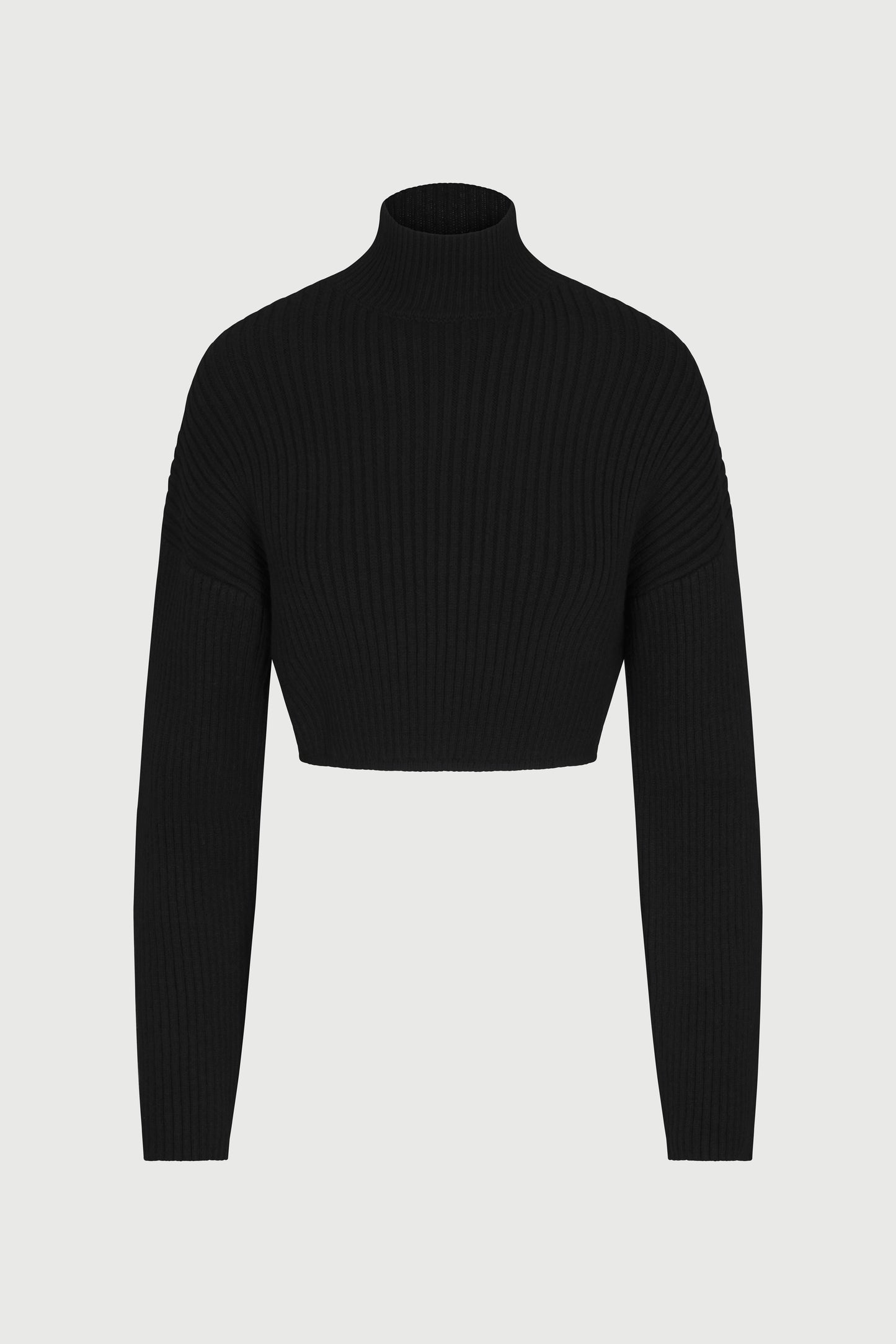 Knit Turtleneck Cropped Sweater Top