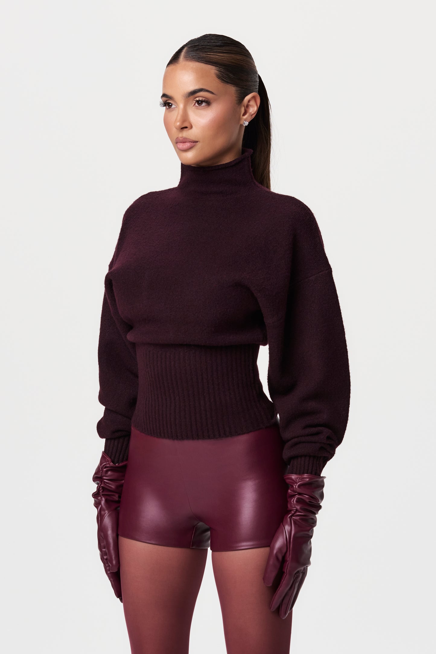 Ribbed-Knit Sculpt Sweater Top