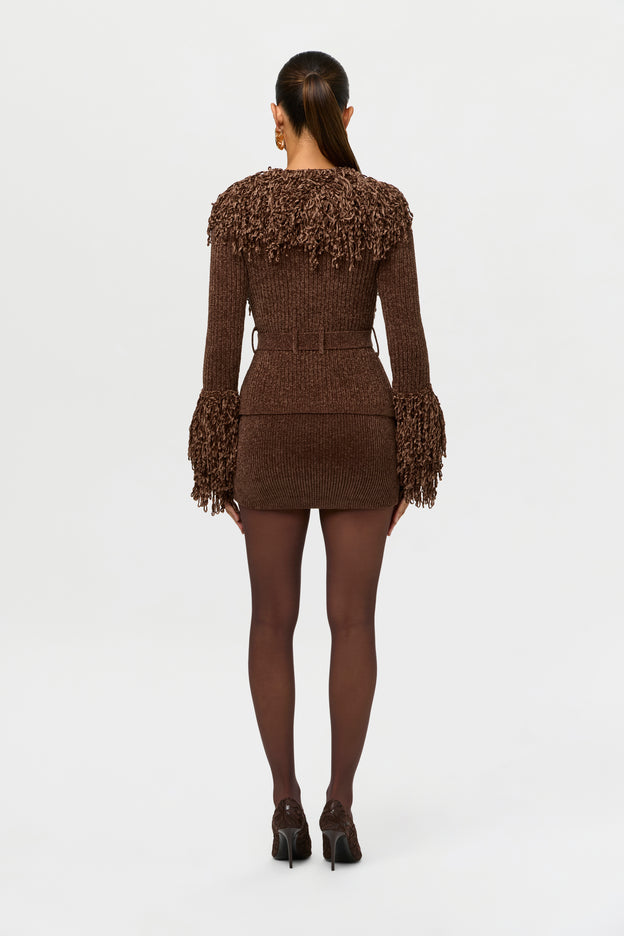 Knit Chenille Mini Skirt