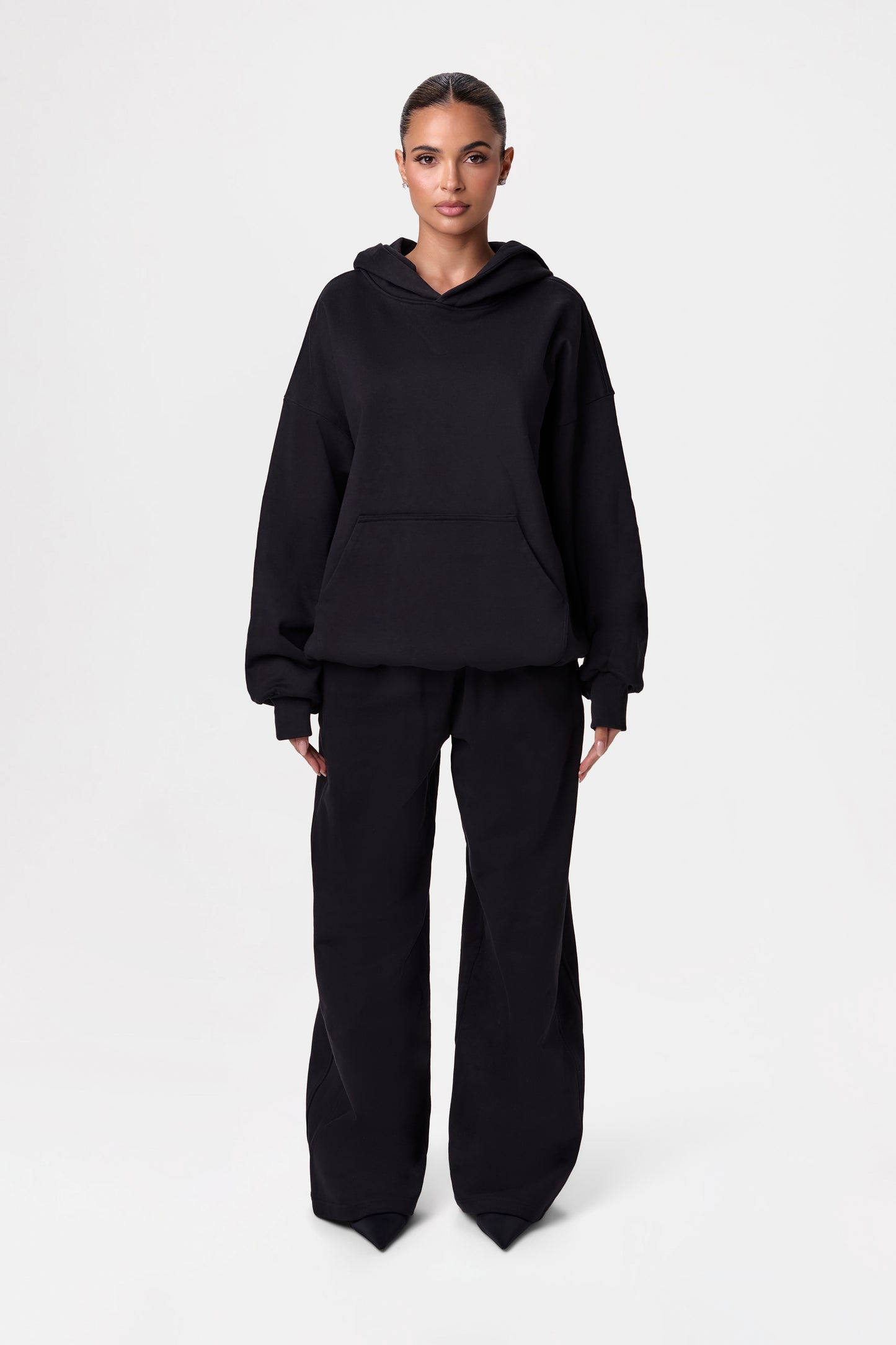 French Cotton-Terry Wide-Leg Sweatpant