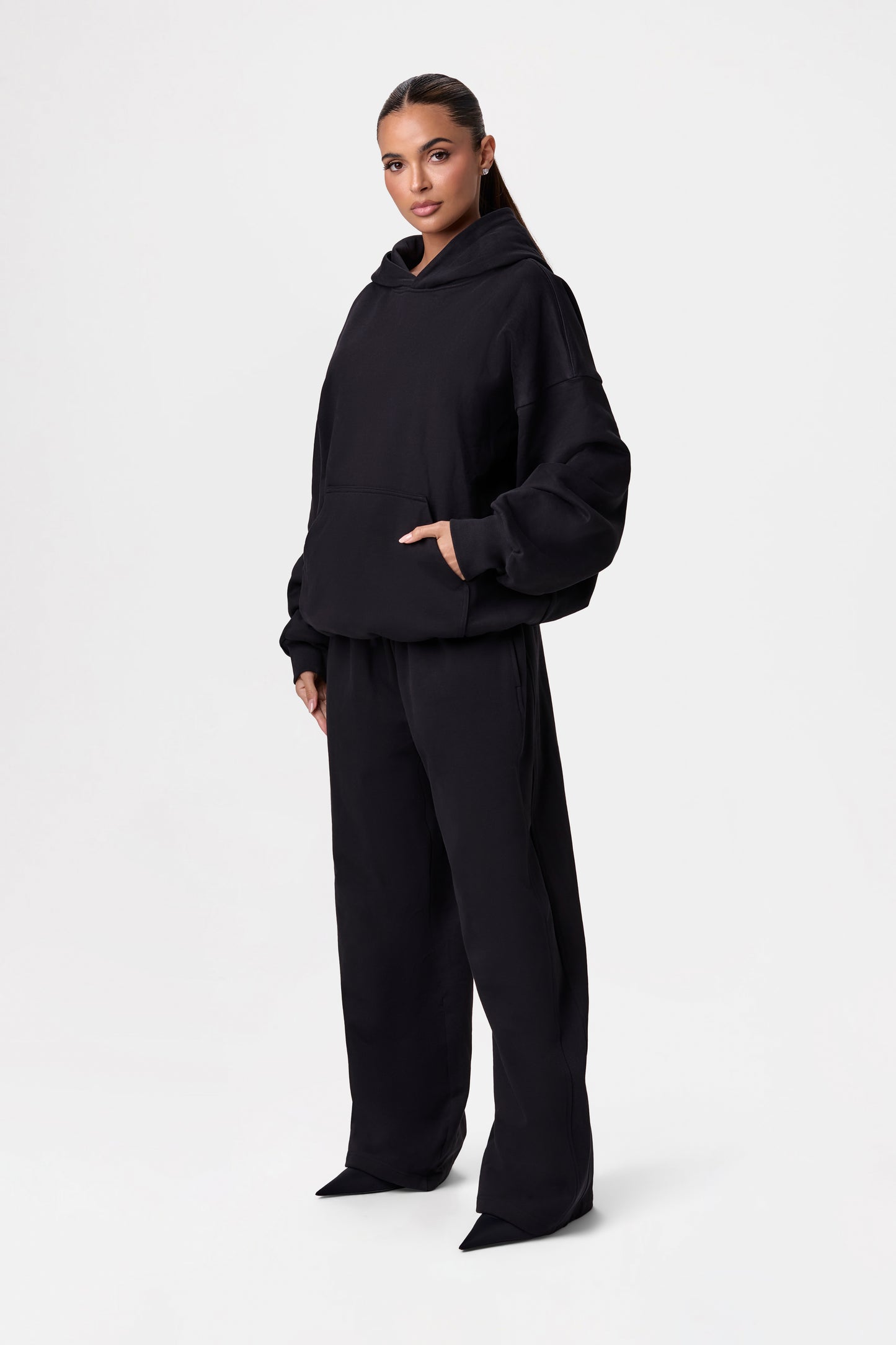 French Cotton-Terry Wide-Leg Sweatpant