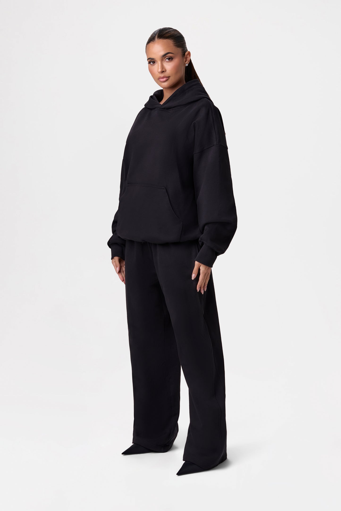 French Cotton-Terry Wide-Leg Sweatpant